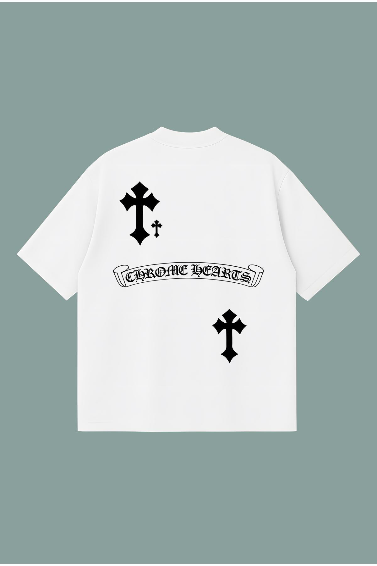 PURE POWER Chrome Hearts Haç Boxy Fit Oversized Unisex 100% Cotton