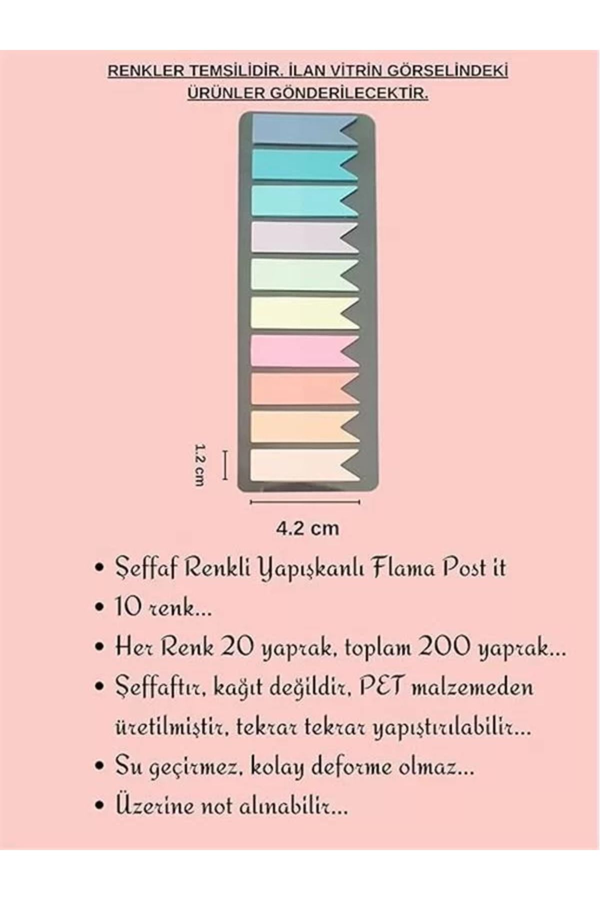 Mu Art Ahşap-Sticky Notes Transparent Color Sticky Note Papers Streamer 2