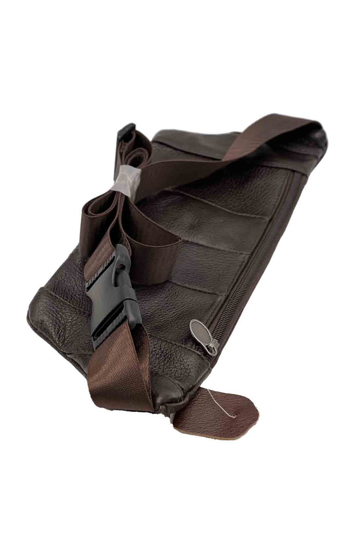 Micutz-Men's Waist Bag Made of Genuine Leather, Waterproof, 30 x 11.5 x 2.3 cm, Dark Brown 7