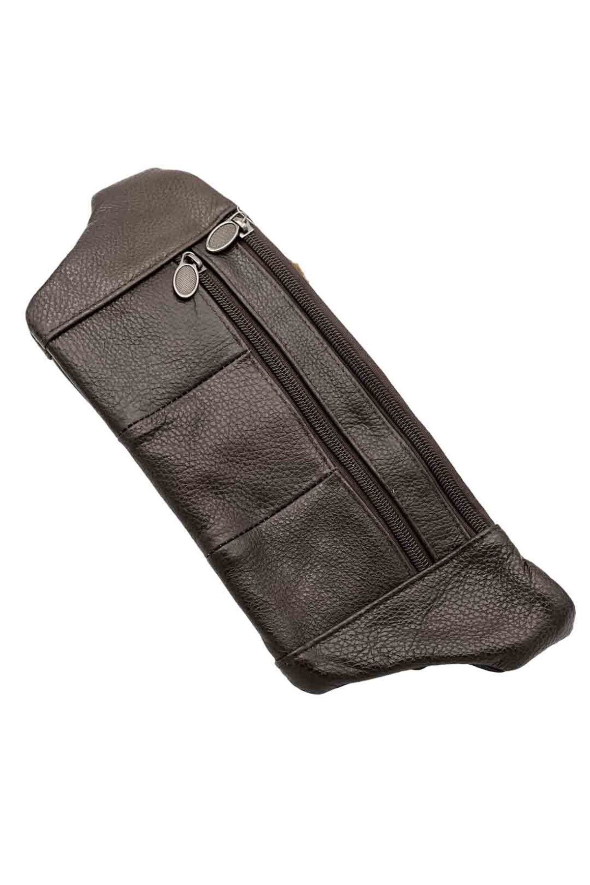 Micutz-Men's Waist Bag Made of Genuine Leather, Waterproof, 30 x 11.5 x 2.3 cm, Dark Brown 8