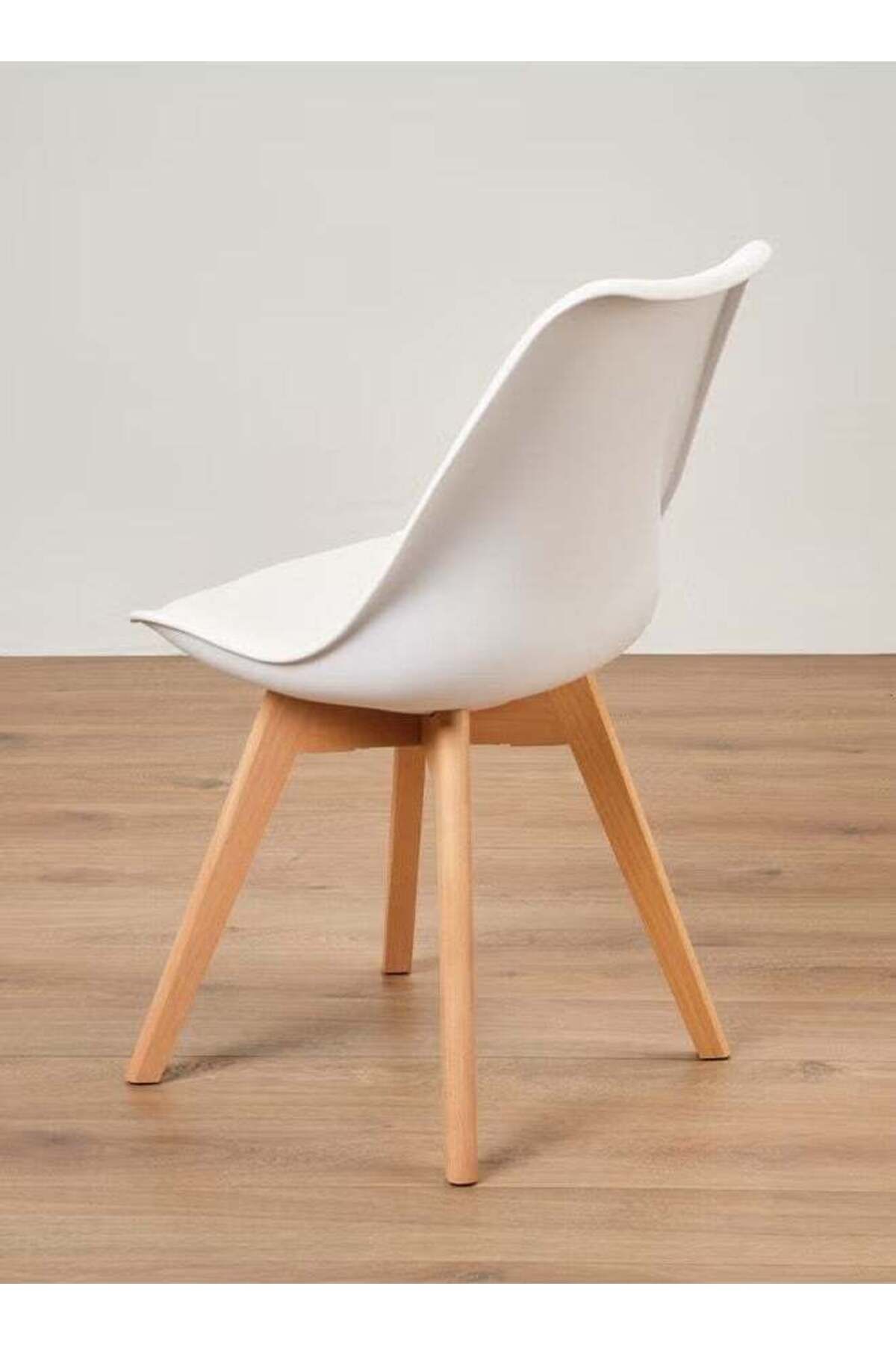 Taimi-طقم طعام من 7 قطع، طاولة طعام مستطيلة | 140×60×75 سم مع 6 كراسي بيضاء بمقاعد ناعمة مبطنة 3