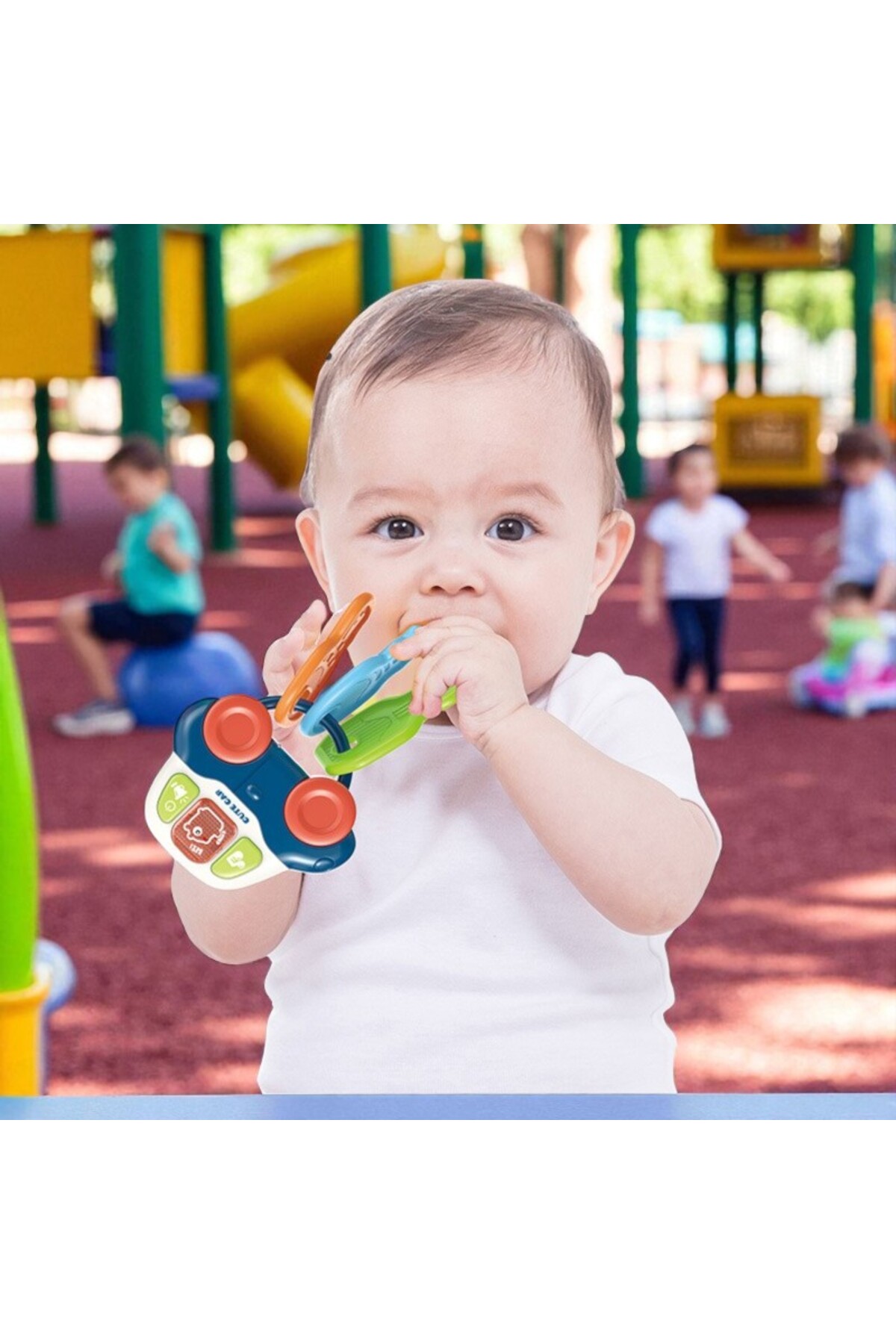 YILDIRIM OYUNCAK Işıklı Müzikli Anahtarlıklı Bebek Arabası 15 cm - Sesli Işıklı Diş Kaşıyıcılı Anahtarlıklı Araba fotoğrafı 2 (önizleme)