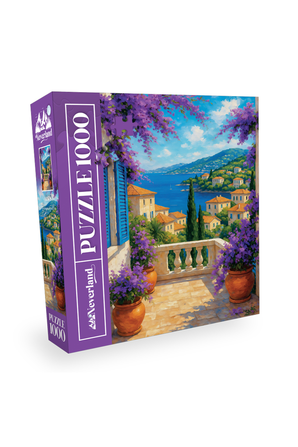 Neverland 1000 Parça Puzzle - Bougainvillea Sea View (Begonvilli Deniz Manzarası)
