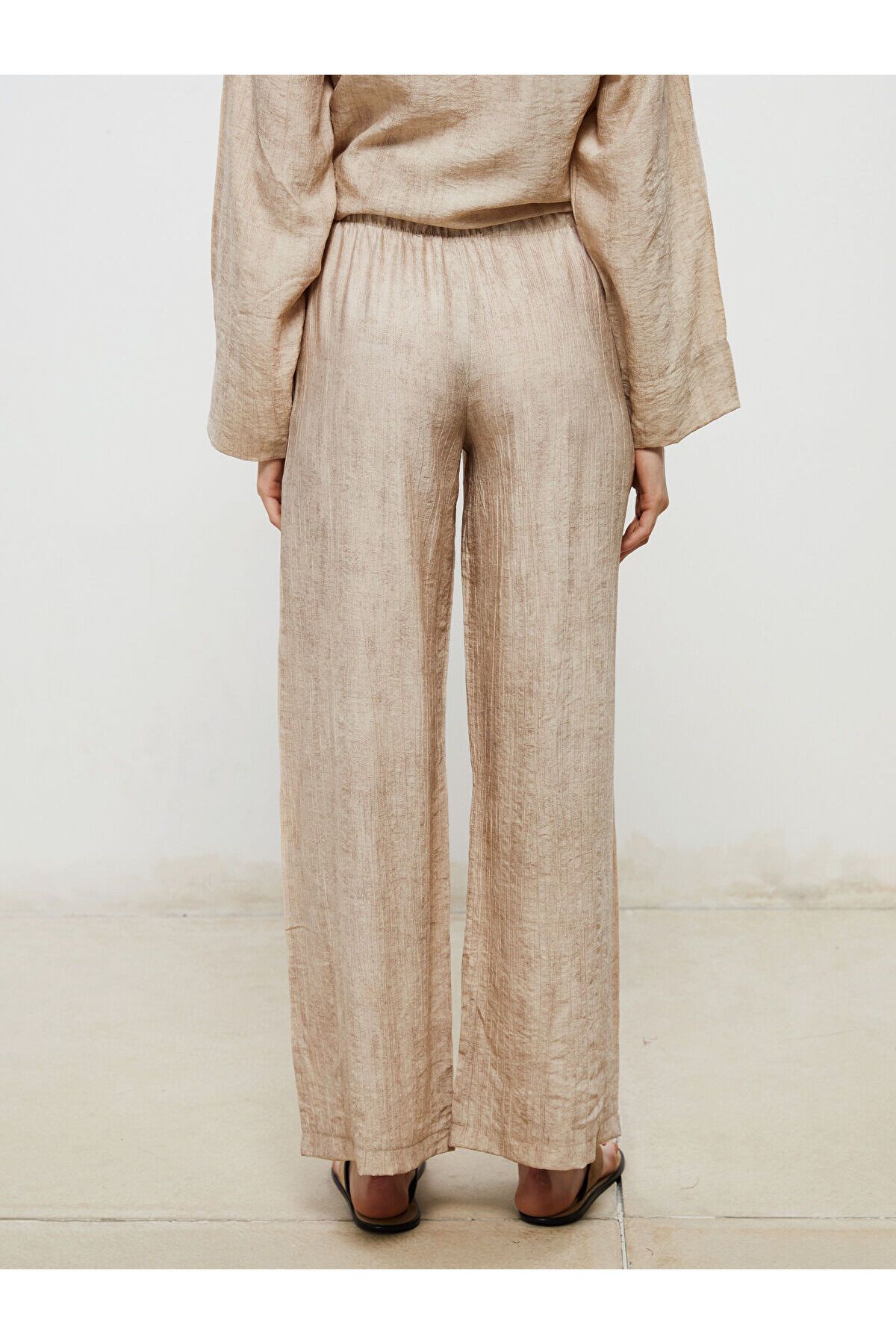 LC Waikiki-Women's Linen Blended Pants with Elastic Waist 4