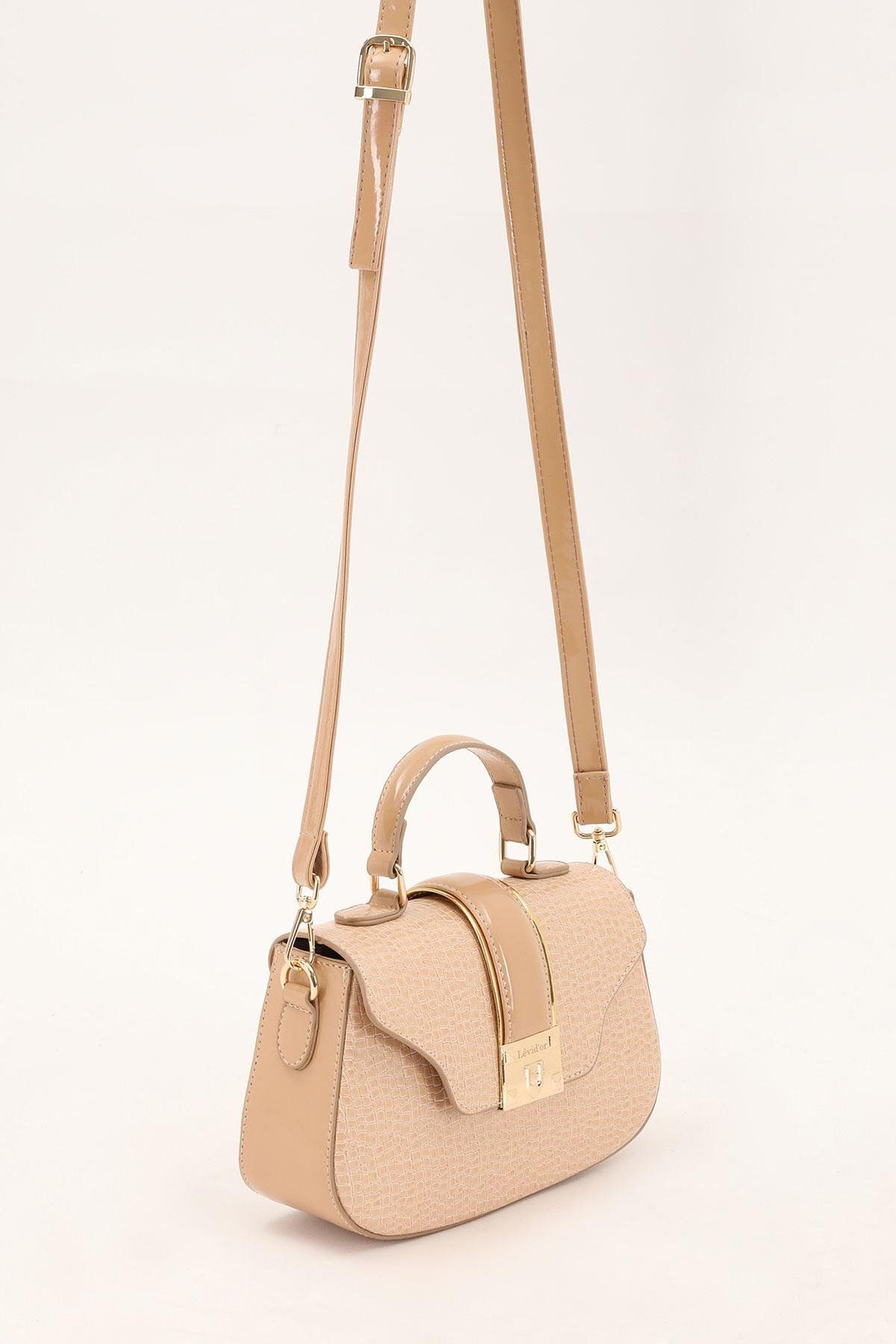 Levidor-Mink Crocodile Patterned Patent Leather Handbag 3