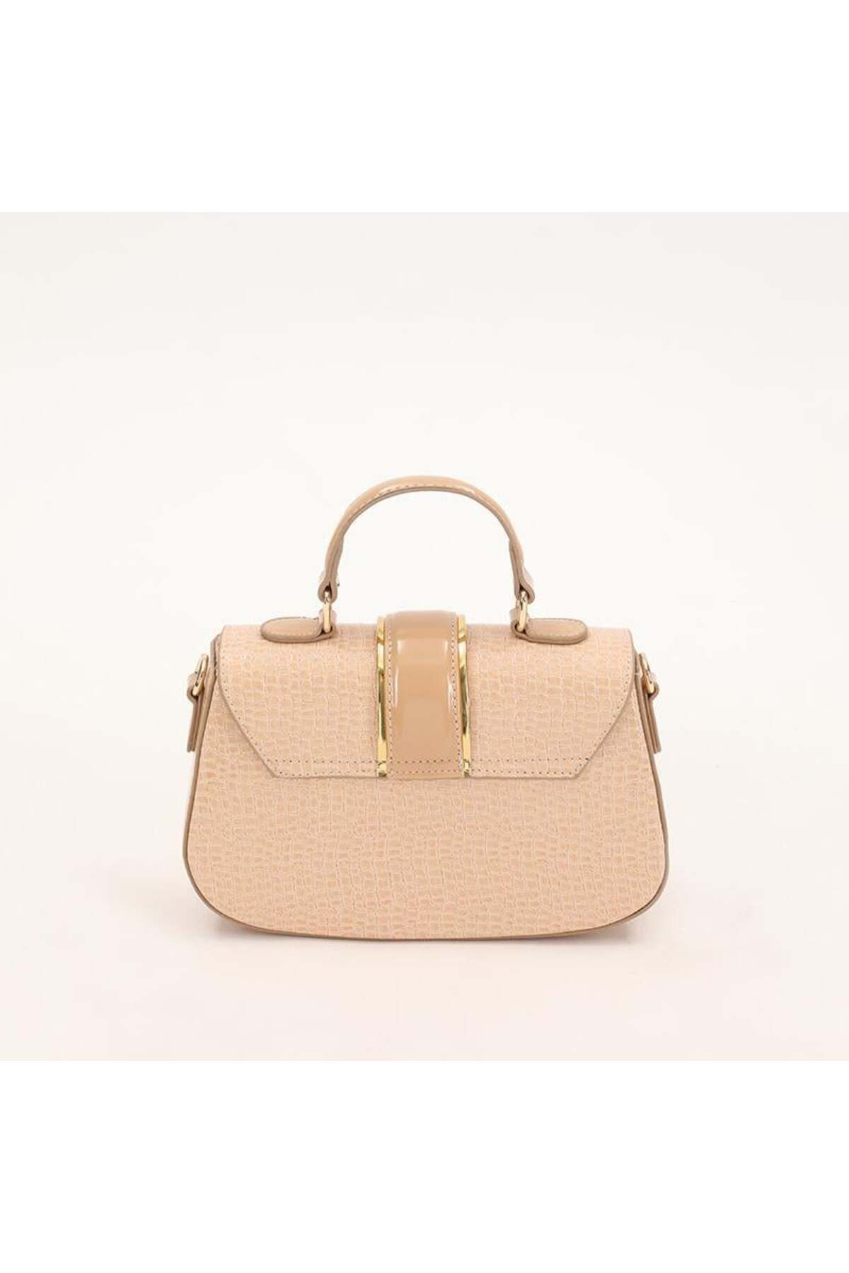 Levidor-Mink Crocodile Patterned Patent Leather Handbag 2