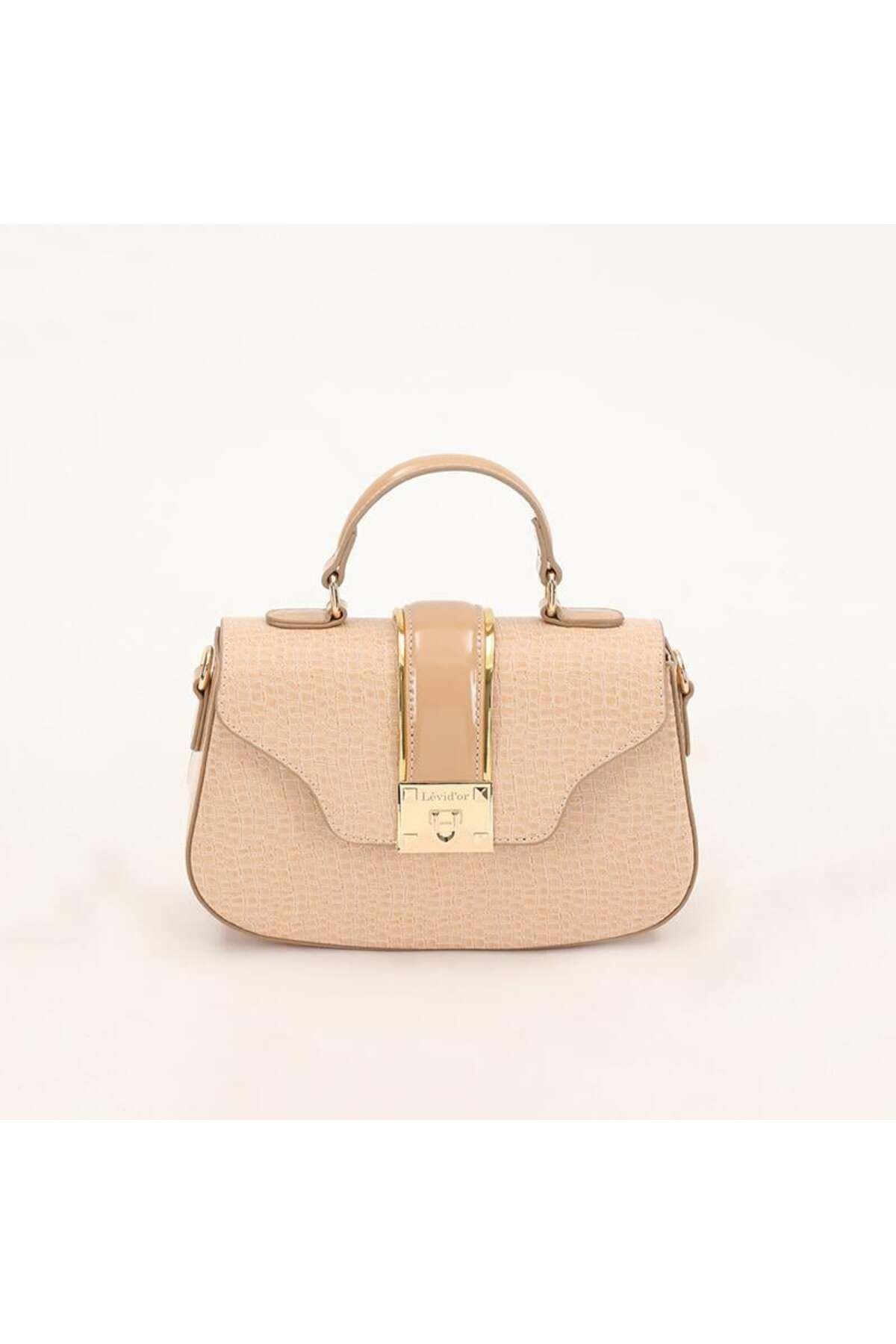 Levidor-Mink Crocodile Patterned Patent Leather Handbag 1