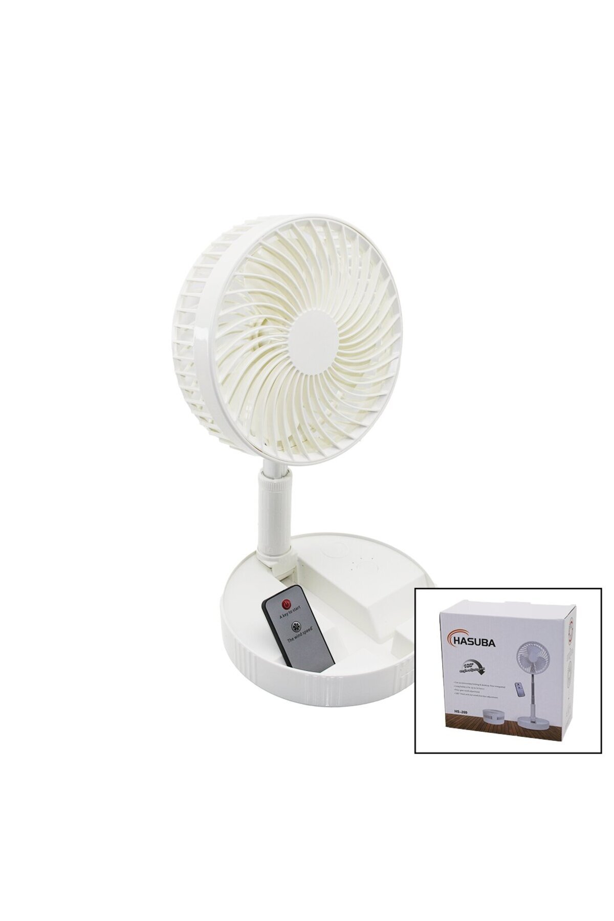 CT STONES Kumandali Mini Fan M.Üstü Vantilatör Katlanir Fan=19.7Cm - Uzayan Ayak=35-102Cm Telefonluklu Usb