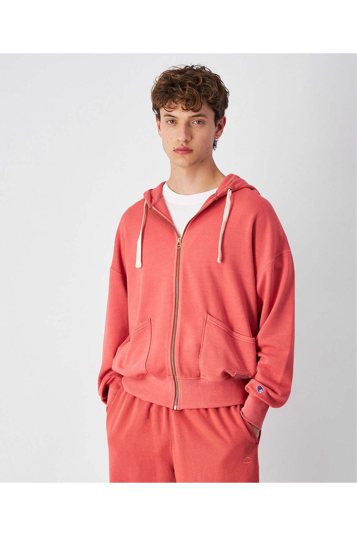 Champion Time Capsule Full Zip Hoodie Sweatshirt Kırmızı Erkek