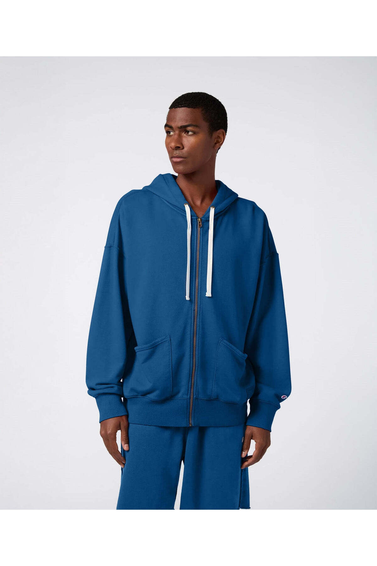 Champion Time Capsule Full Zip Hoodie Sweatshirt Erkek Mavi
