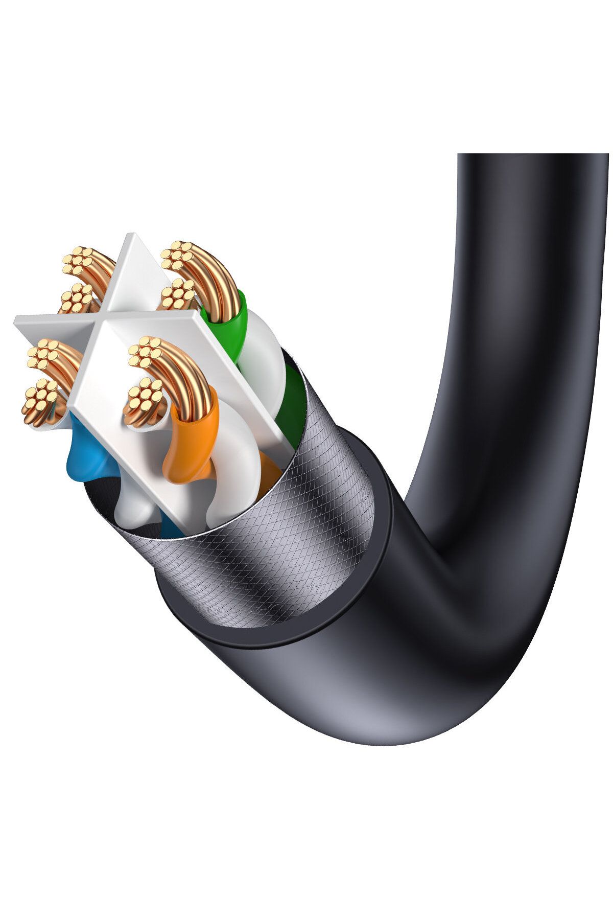 Baseus-Cablu de rețea de mare viteză Patchcord RJ45 CAT 7 10Gbps 1m - negru 8