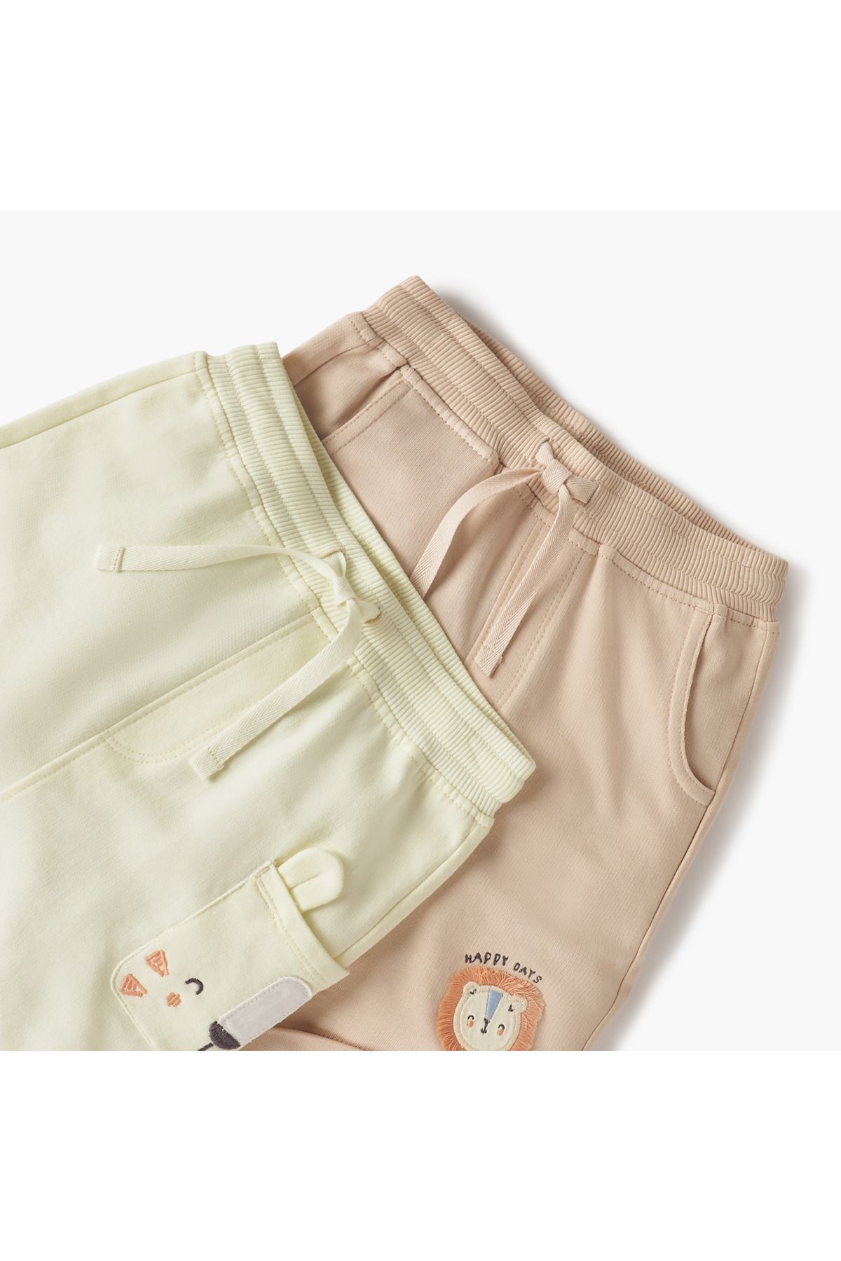 Juniors-Animal Face Applique Shorts with Drawstring Closure - Set of 2 4