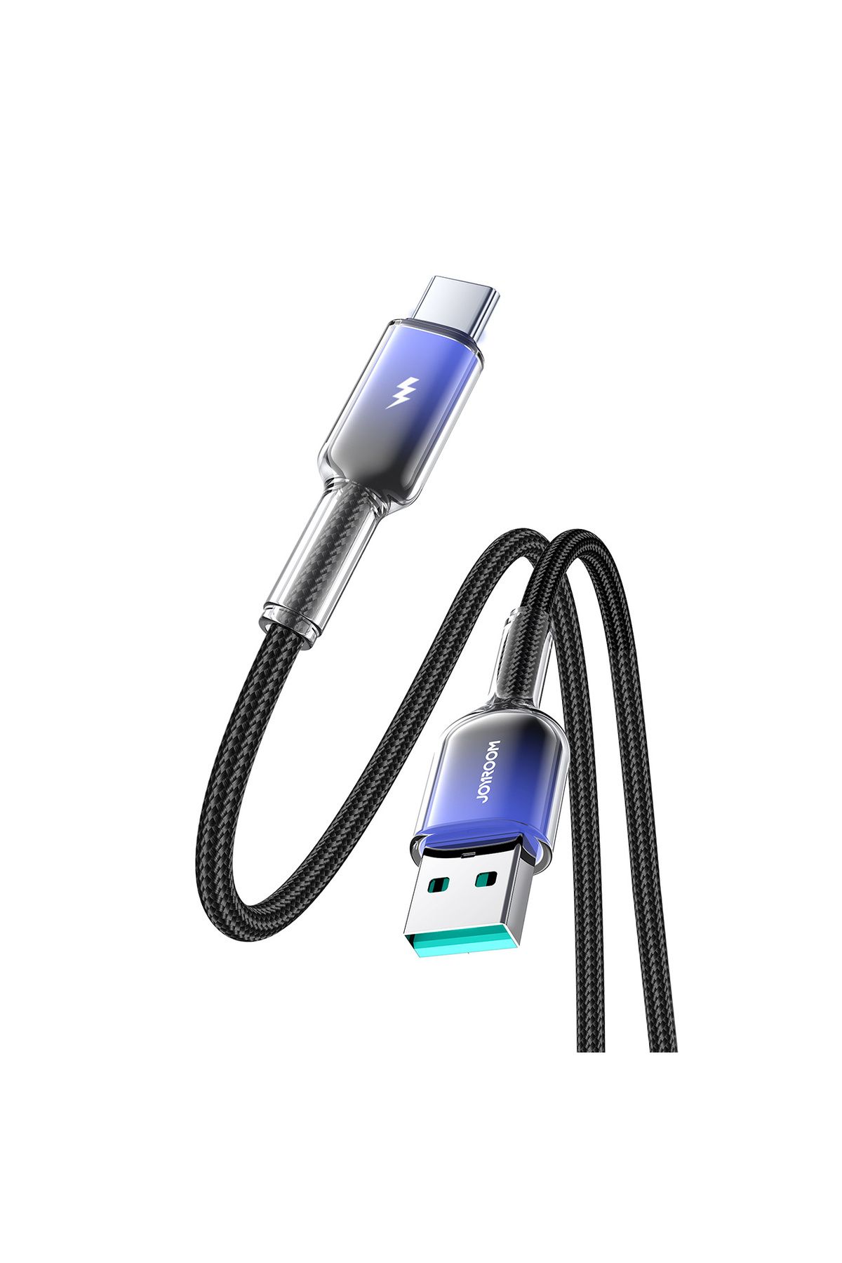 Joyroom-Kabel przewód Crystal-Clear Series 3A USB-A - USB-C 1.2m - czarny 3