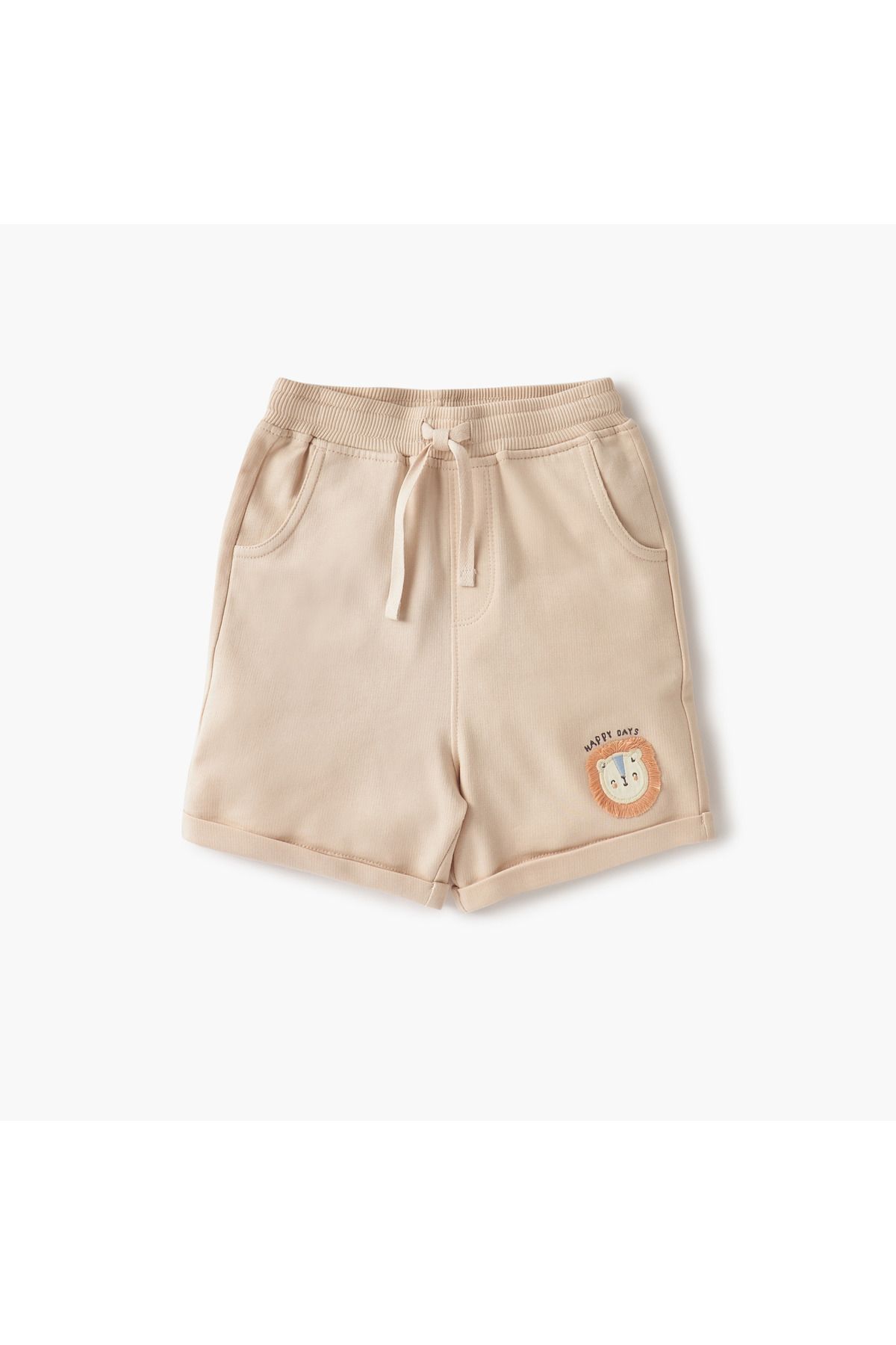 Juniors-Animal Face Applique Shorts with Drawstring Closure - Set of 2 2