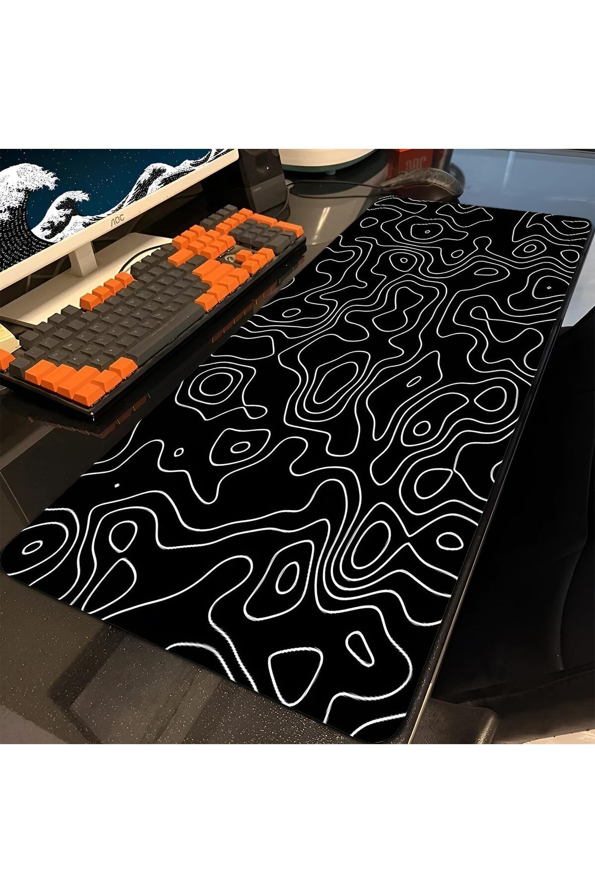 Lumely-Fabric Mouse Pad,Non-Slip Bottom Durable Stitched Edges Washable Foldable and Portable,30x80cm 8