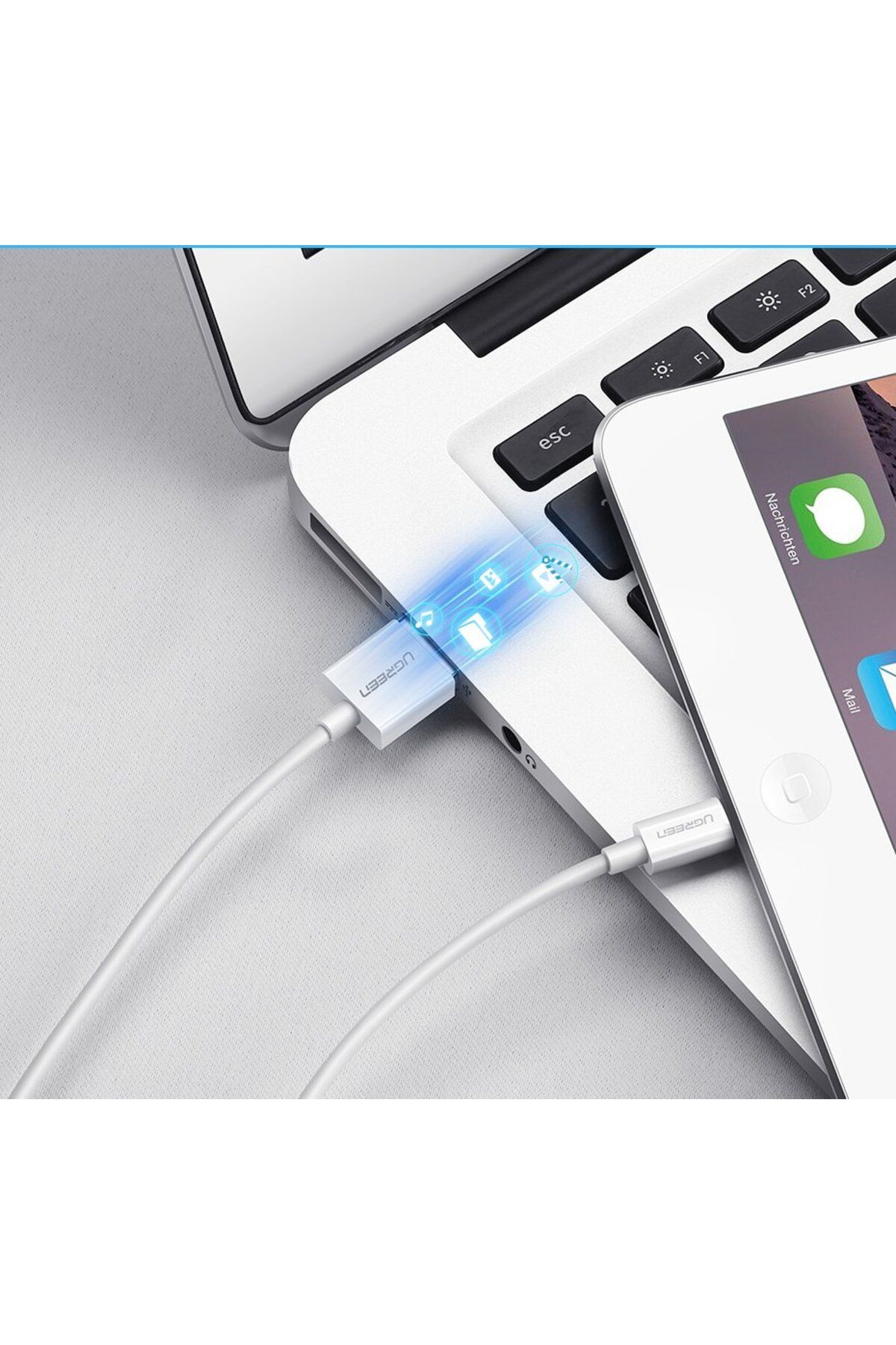 Ugreen-Cablu de date iPhone USB - Lightning MFI 1m 2.4A alb 10