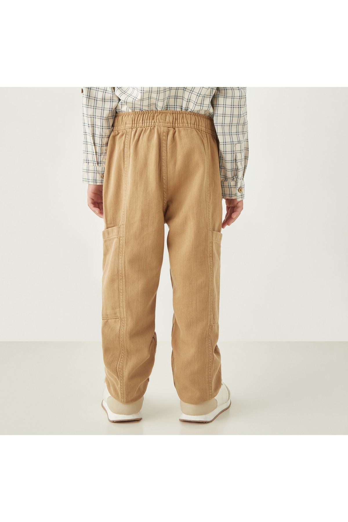 ELIGO-Textured Pants with Drawstring Closure and Pockets 3
