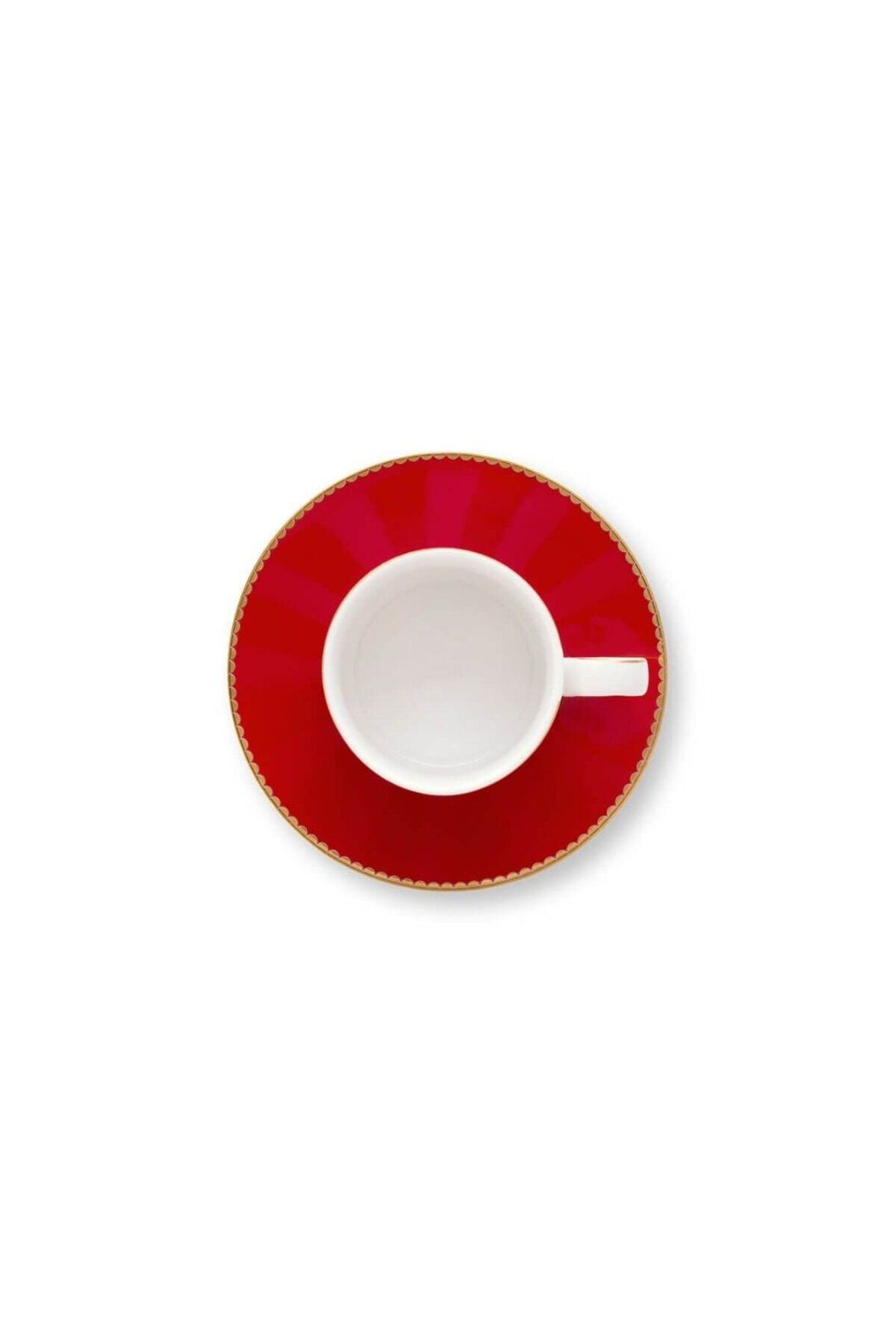 Pip Studio-Espresso cup with saucer, Pip Studio, 125ml, Stripes Red and Pink, Love Birds collection 2