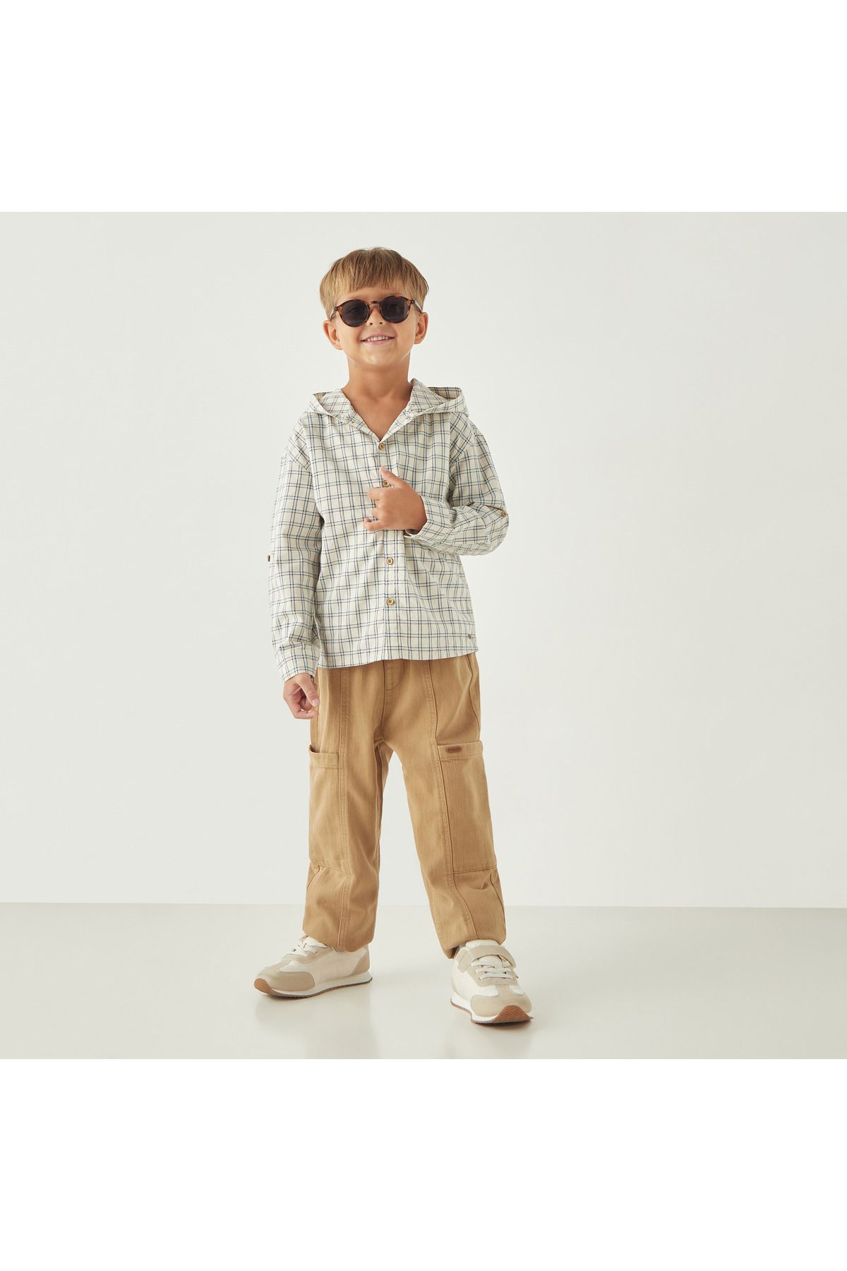 ELIGO-Textured Pants with Drawstring Closure and Pockets 2