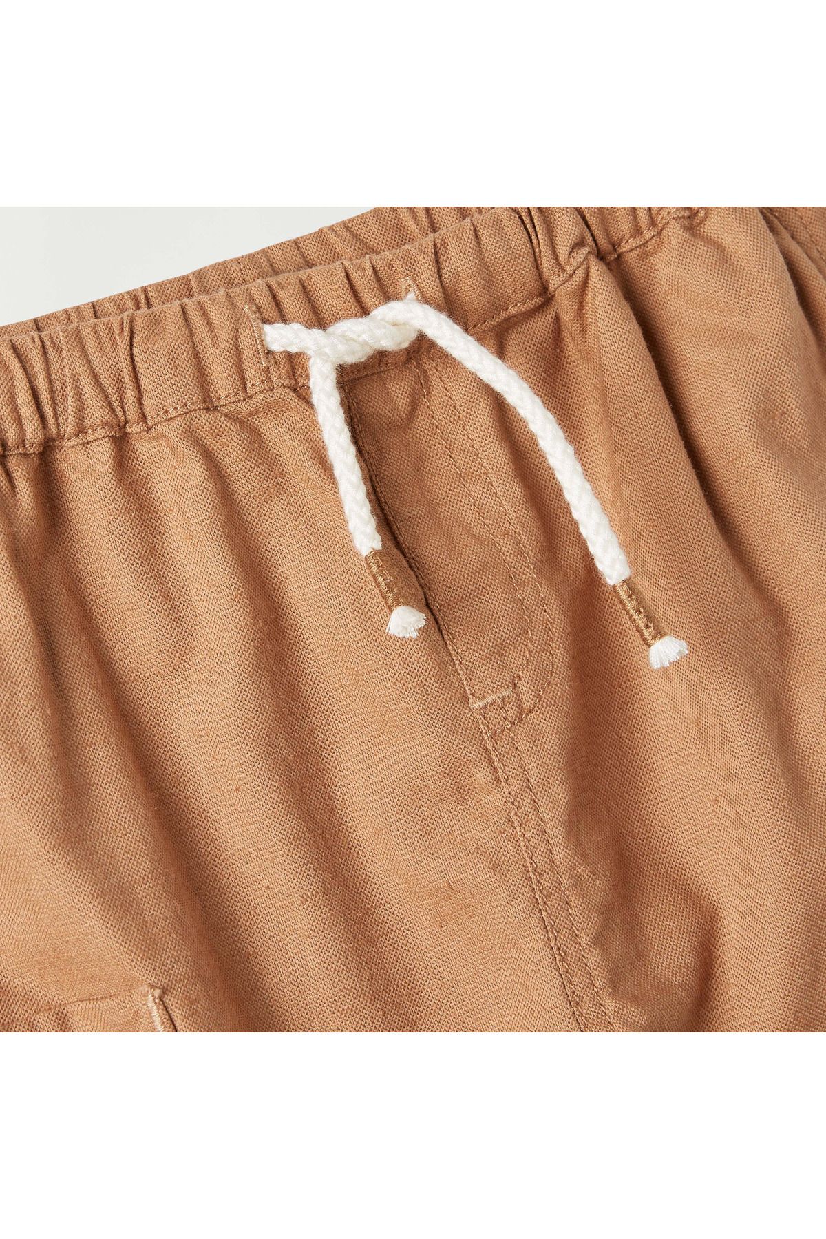 giggles-Solid Cargo Joggers with Drawstring Closure and Pockets 4