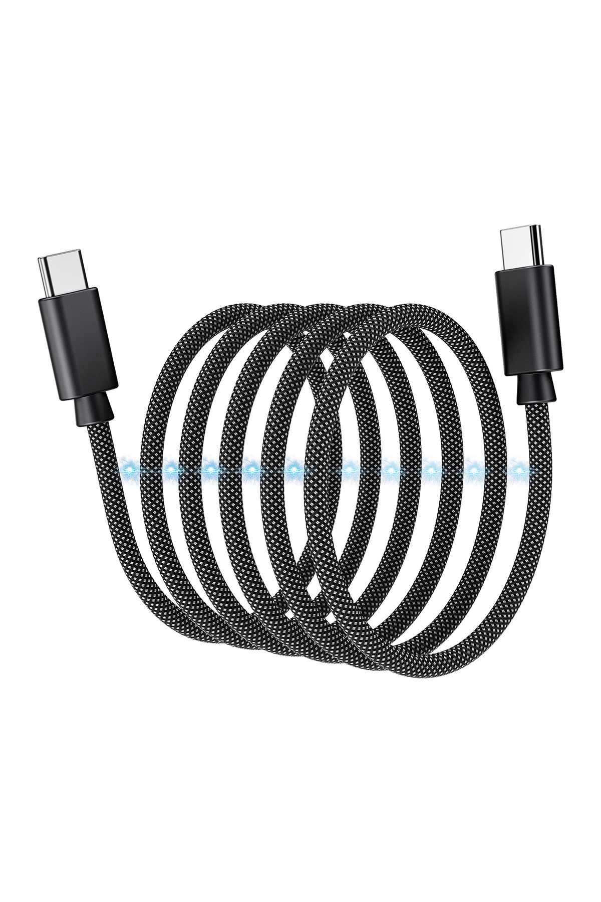 CHOETECH-Kabel przewód USB-C 100W PD z organizerem magnetycznym 1.2m - czarny 2