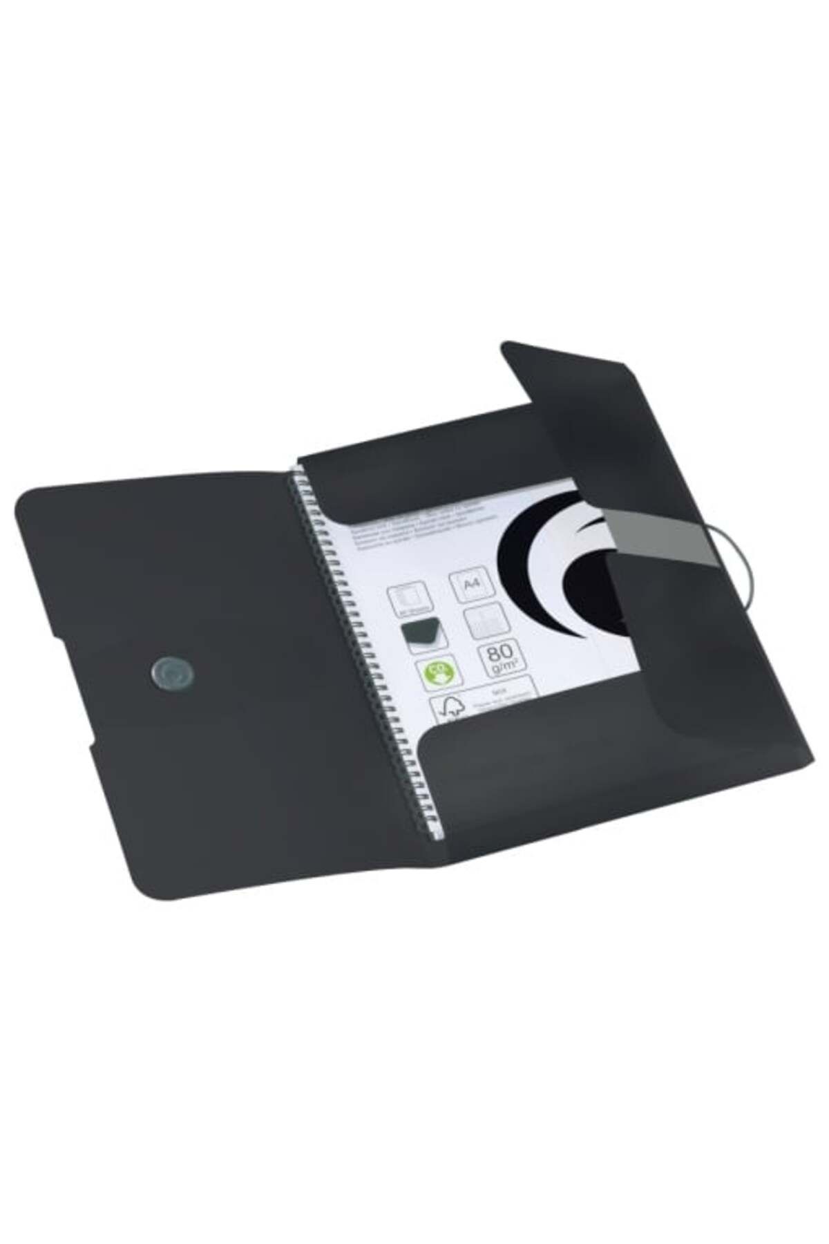 Herlitz-Dosar cu elastic, format A4, cotor 30 mm, material PP, culoare negru opac 2