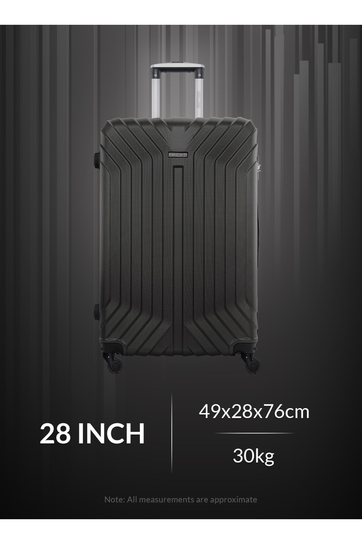 PARAJOHN-Vector 28-Inch Check-in Luggage ABS Hard Shell Suitcase with 360° Spinner Wheels & Lock 6