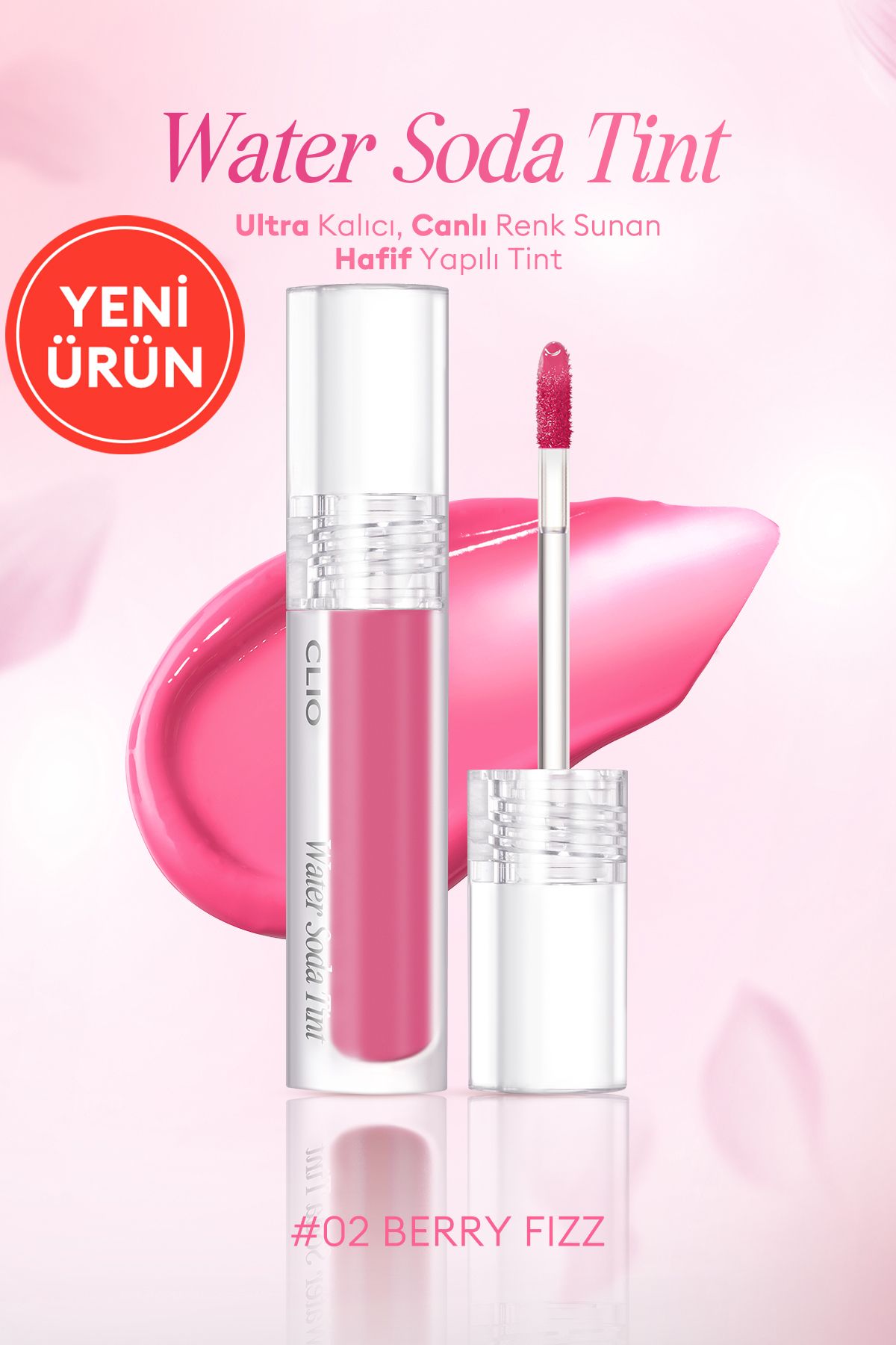 CLIO-Lightweight Tint Water Soda Tint with Ultra Lasting, Vibrant Color (02 Berry Fizz) 1