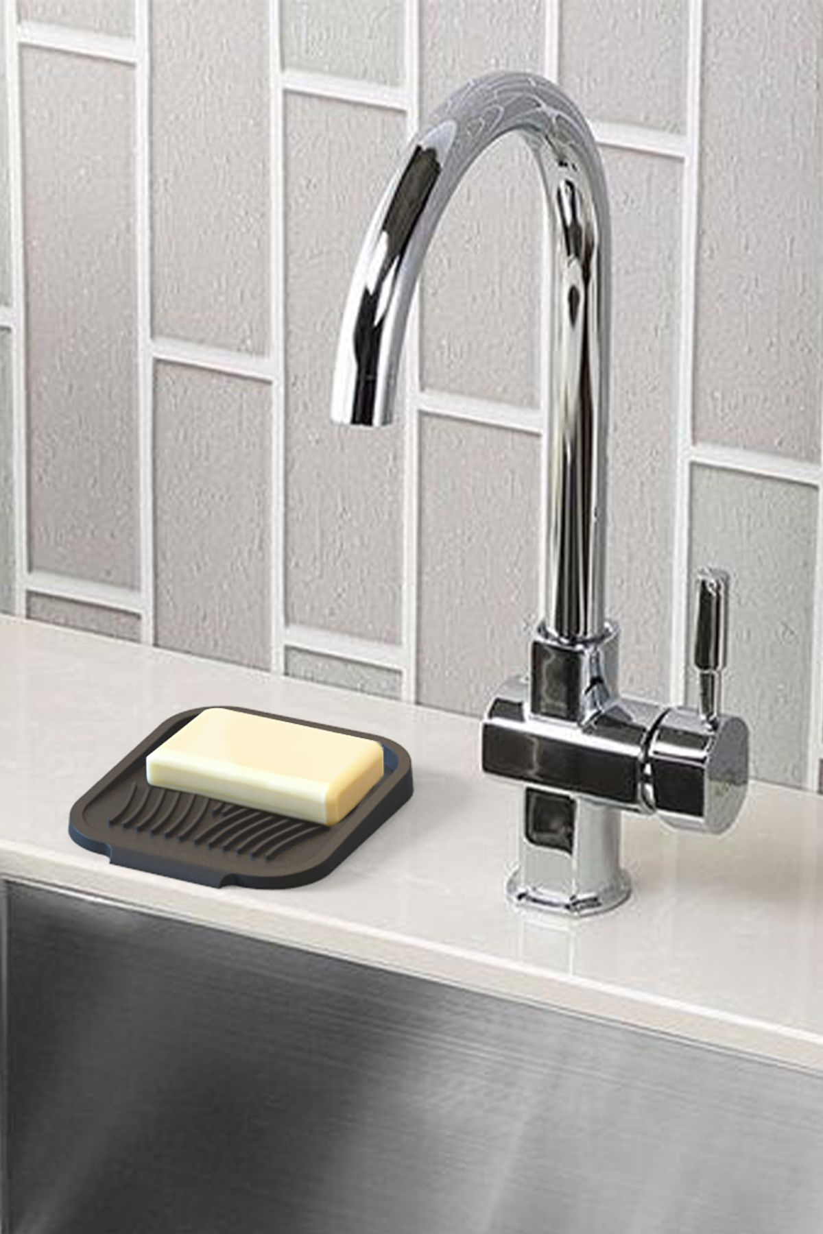 ATA HOME-2 buc. Organizator pentru săpun din silicon, suport multifuncțional pentru săpun de blat, suport pentru săpun lichid 12x14 cm 3
