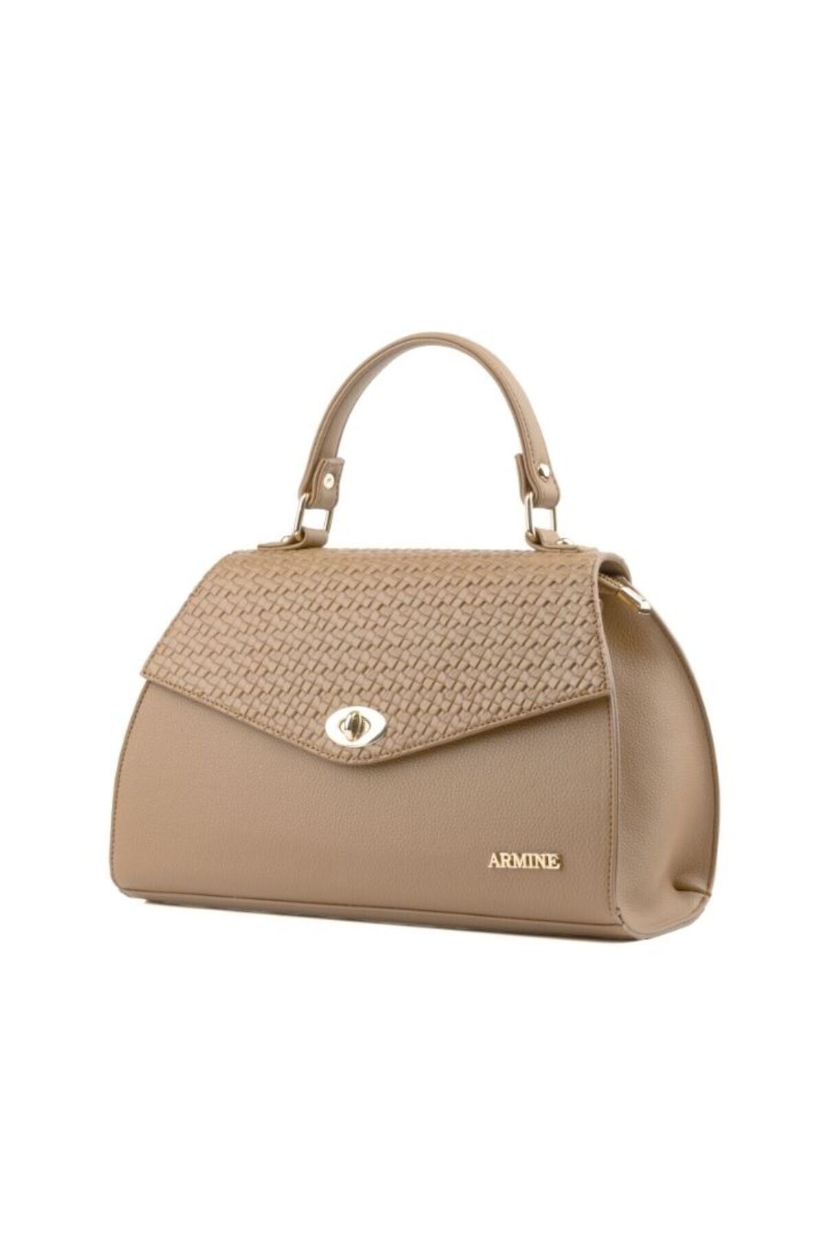 Armine-Modern Stylish Design Shoulder Bag Mink Colored Patterned Hanging Bag 1