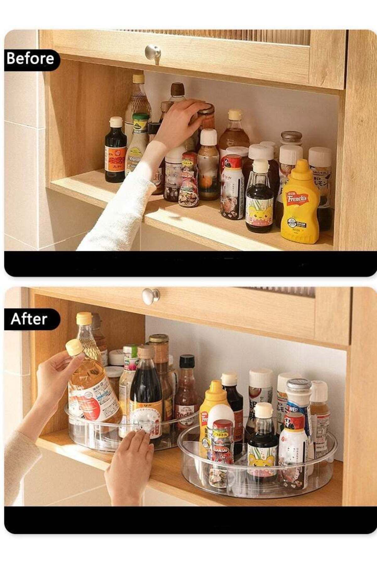 COOYA-Rotating Turntable Storage Container,Rotating Organizer Spinning Organizer Bin for Kitchen Cabinet 5