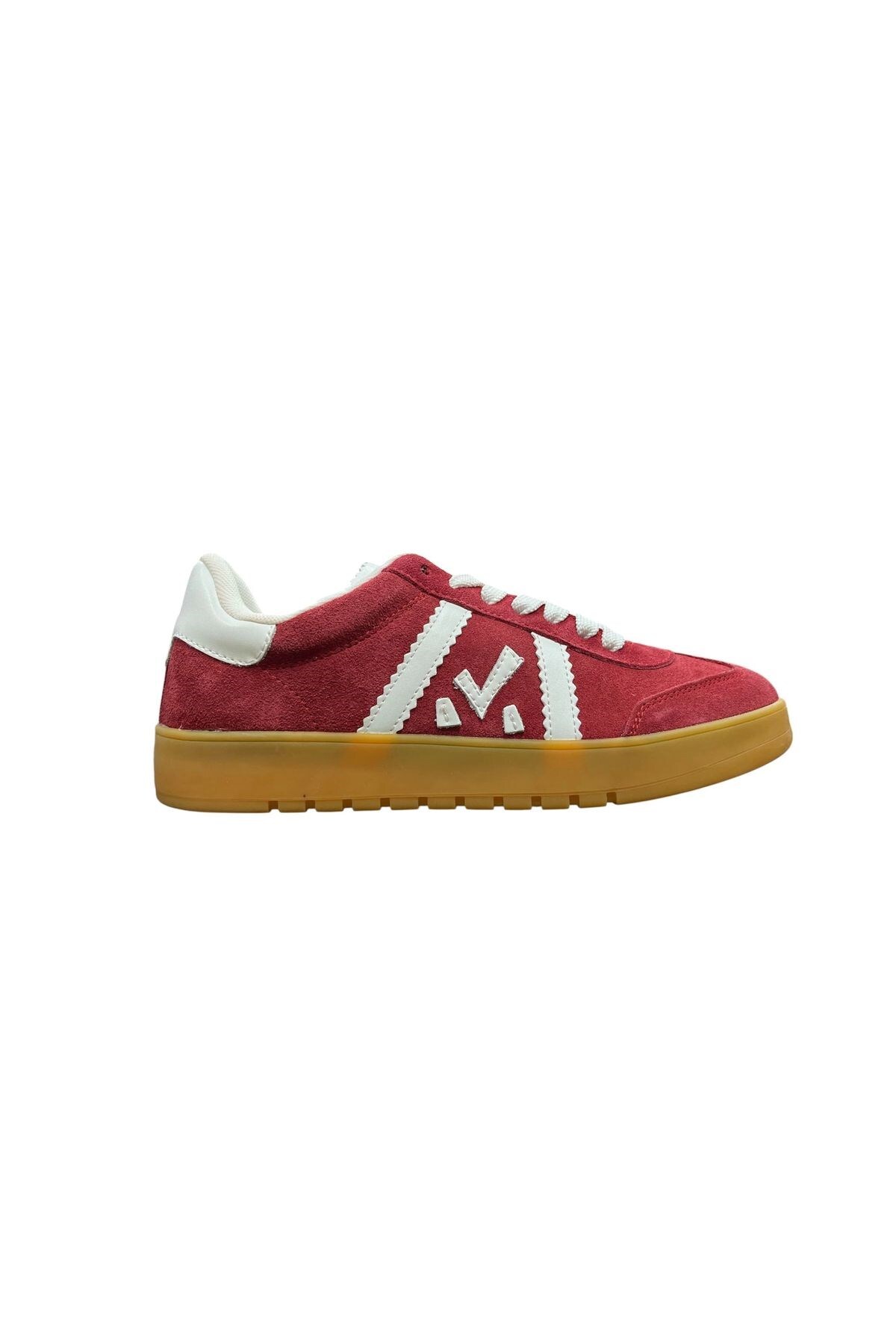 Hakiki Deri Bağcıklı Günlük Sneaker Kırmızı Ayakkabı