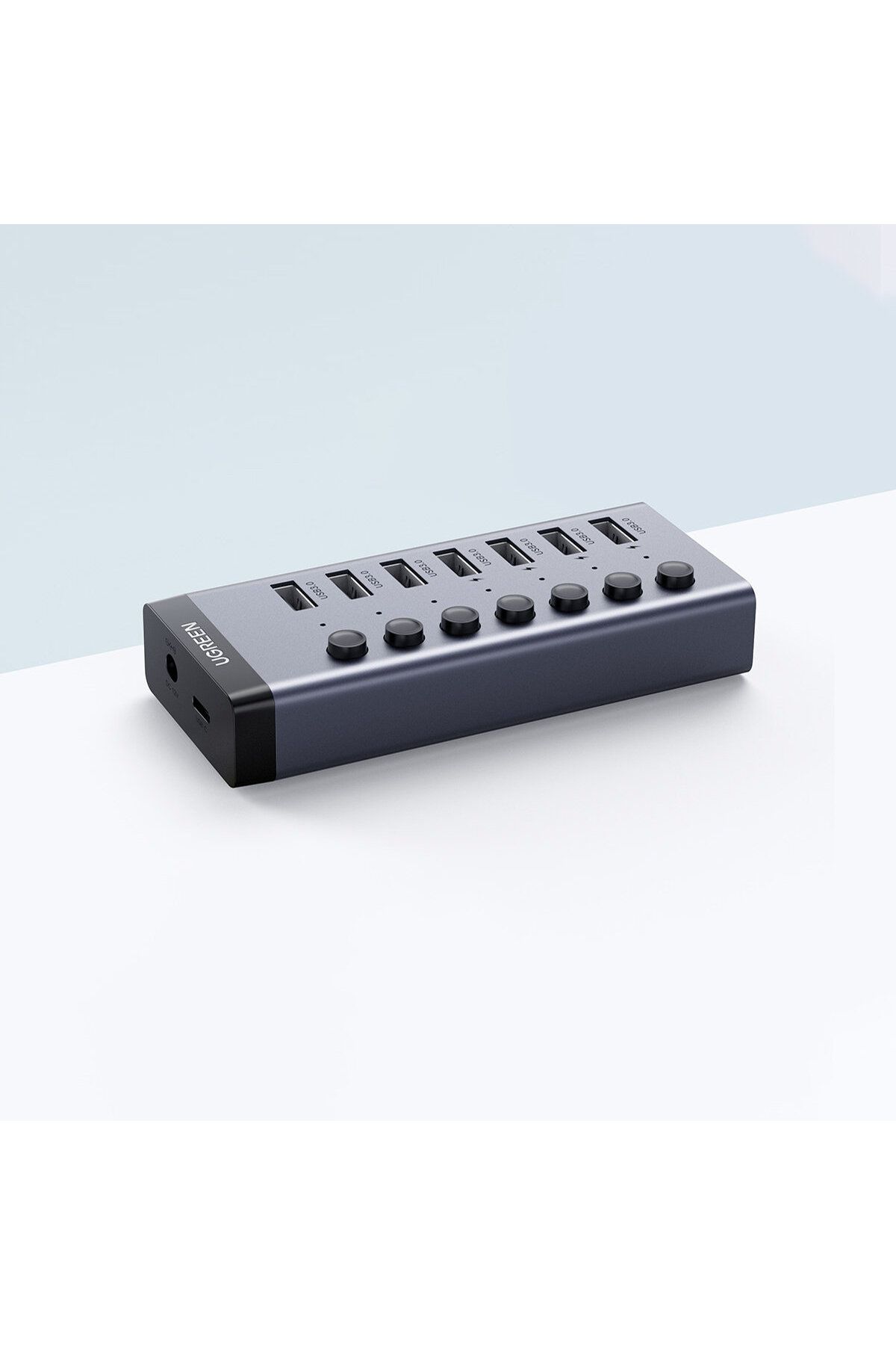 Ugreen-Splitter HUB USB-C multifuncțional 7 în 1 - 7x USB 3.0 PD DC 12V Gri 5