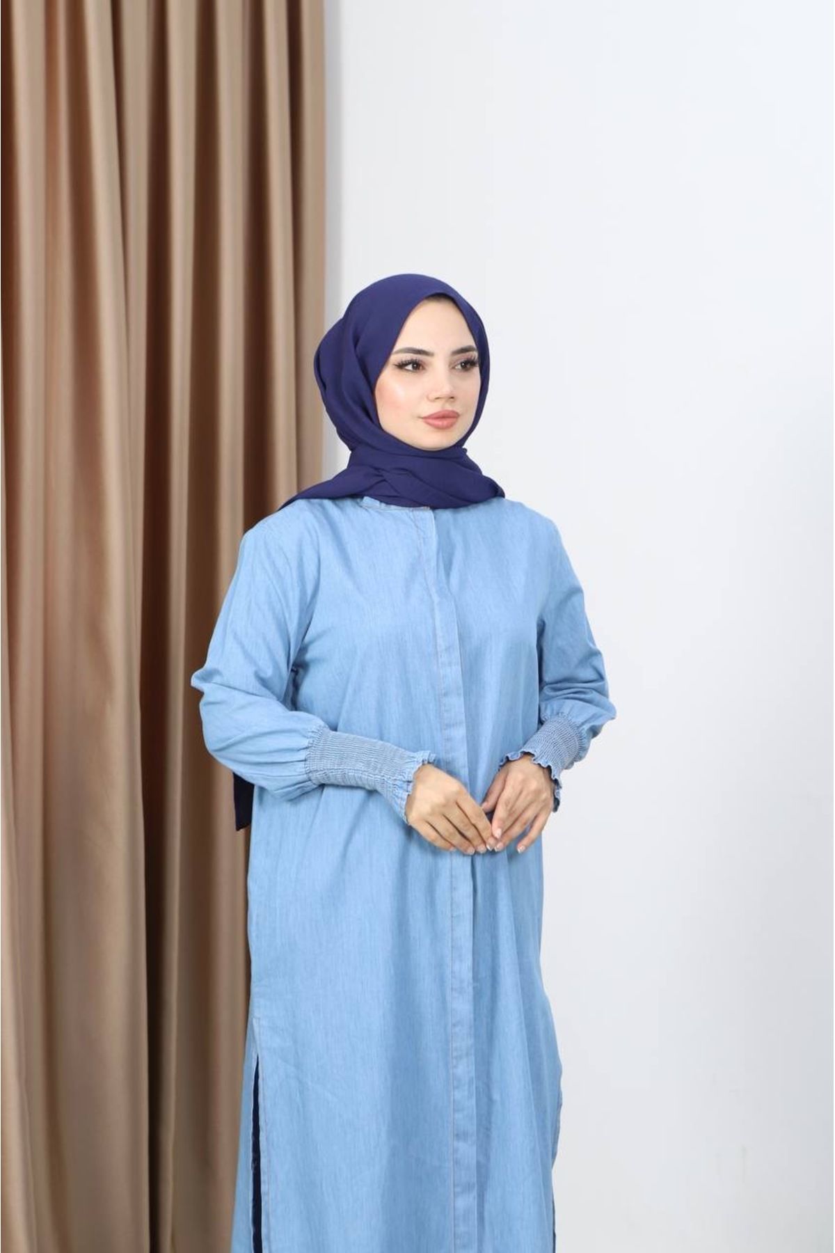 Güler Casual-Light Denim Color Gipeli Sleeve Double Suit 5