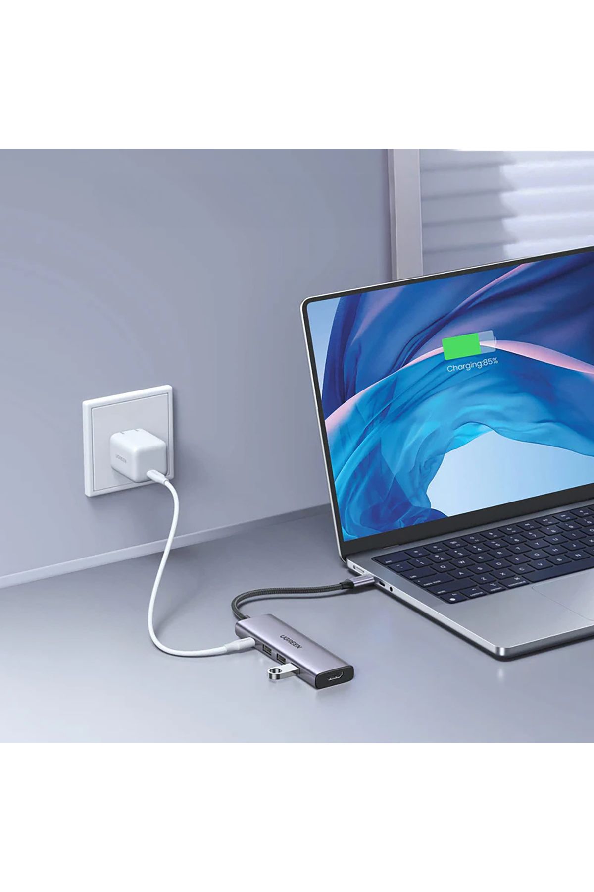 Ugreen-Adaptor HUB 5 în 1 USB-C - USB-C PD / HDMI / 3x USB-A 3.0 - gri 8