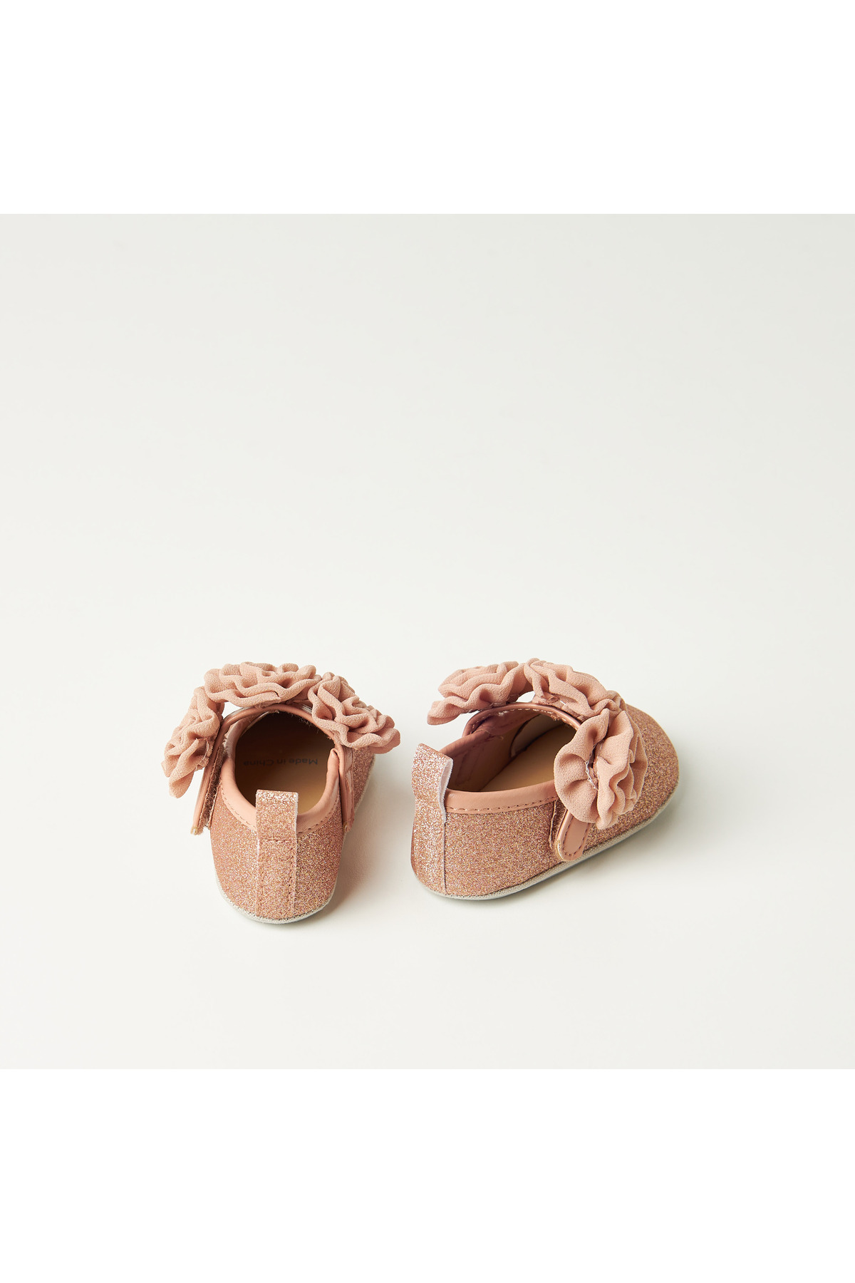 giggles-Rosette Detail Booties with Hook and Loop Closure 2