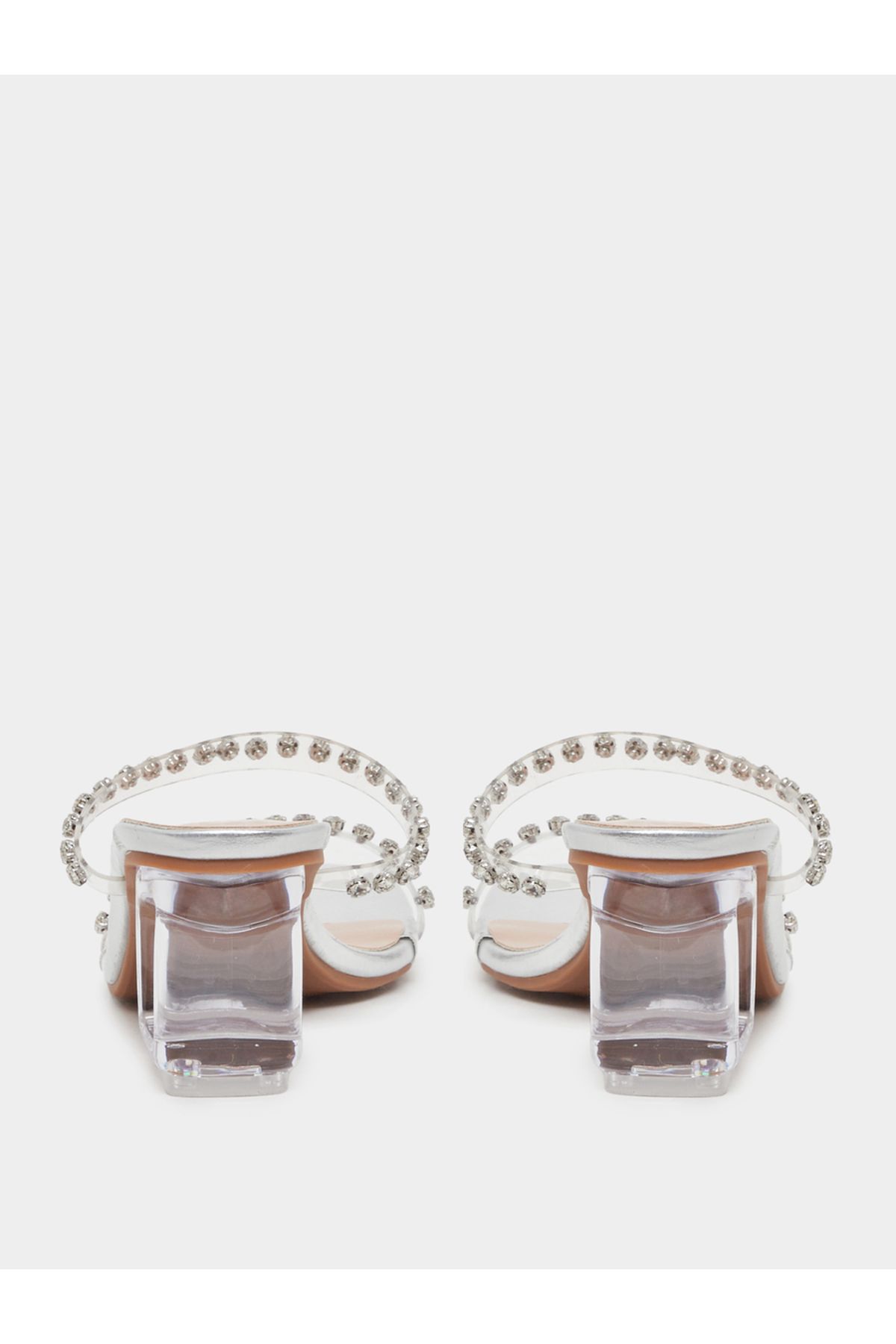 Styli-Embellished Open Toe Transparent Block Heel Sandals 4