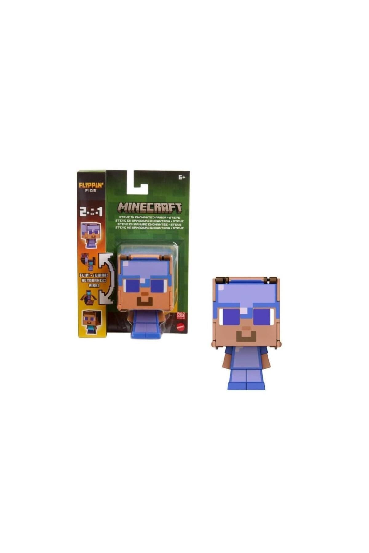 mattel-Minecraft Flippin' Figs Steve & Steve in Enchanted Armor Action Figure JCN19 1