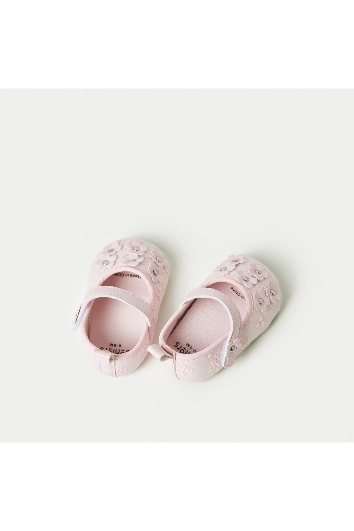 Juniors-Floral Embellished Booties with Hook and Loop Closure 1