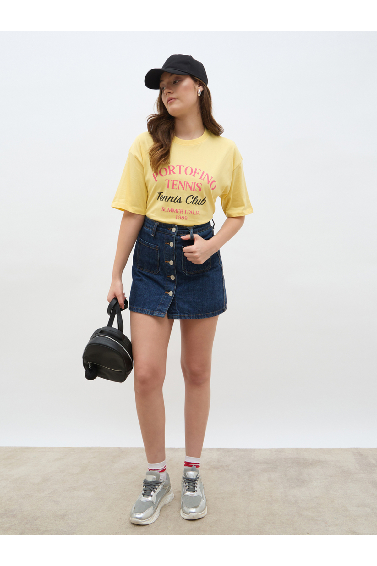 Styli Slogan Print Oversized T-Shirt