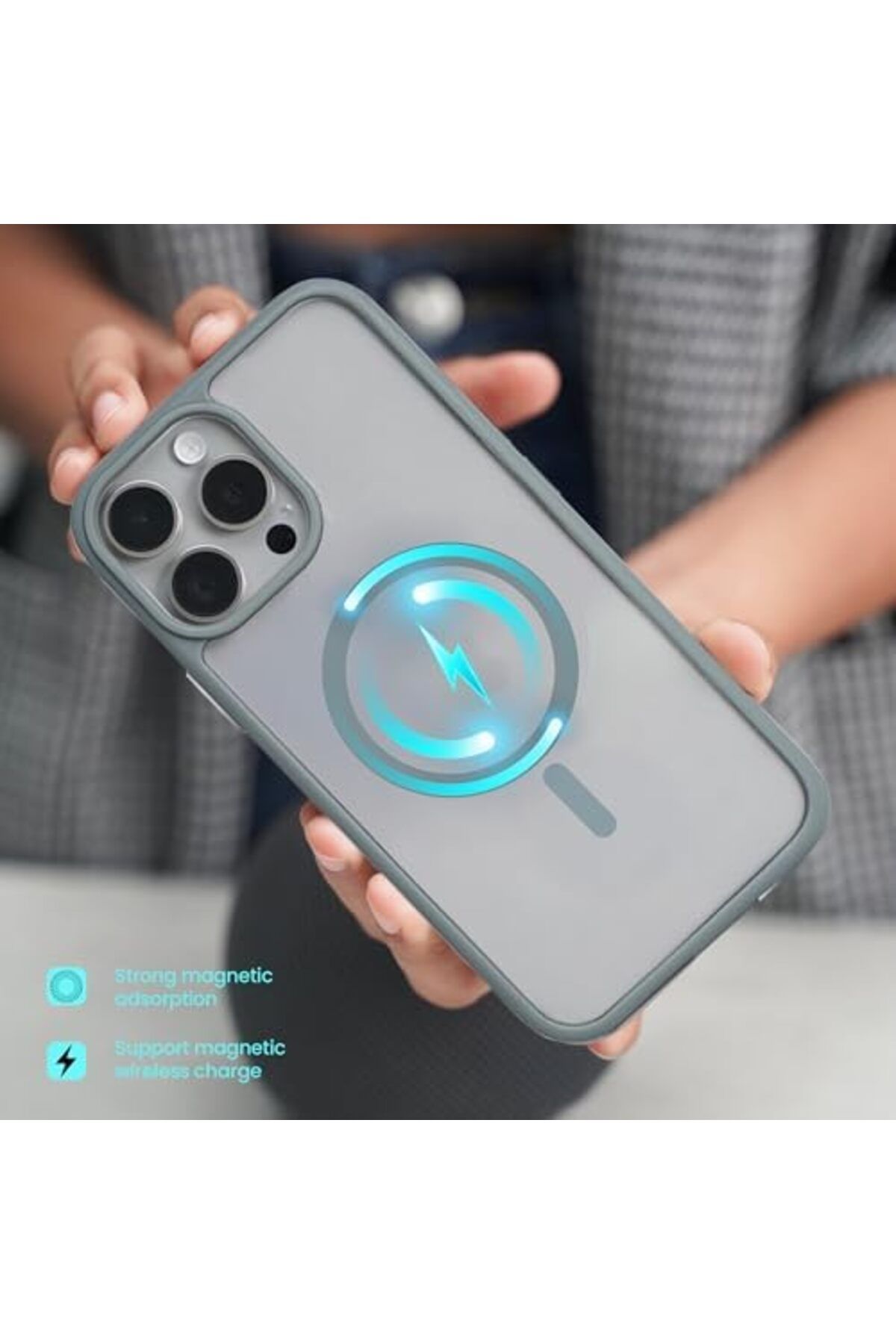 Aztech-جراب مغناطيسي لهاتف iPhone 16 Pro Max متوافق مع MagSafe، غطاء كاميرا خلفي شفاف غير لامع 8