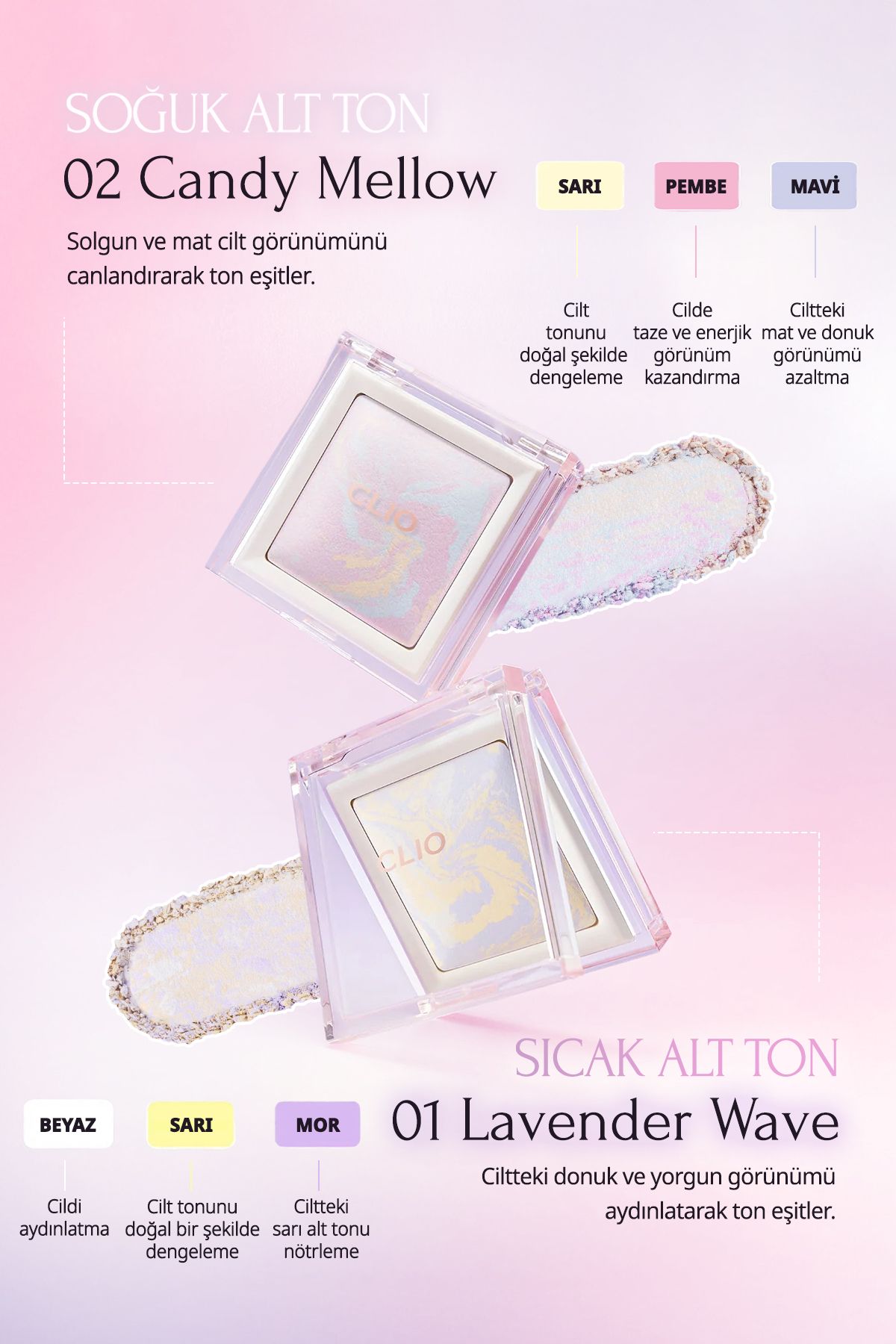 CLIO-Tone Equalizing & Fixing, Fine Structure, Shimmering Powder Light Setting Powder 02 Candy Mellow 3