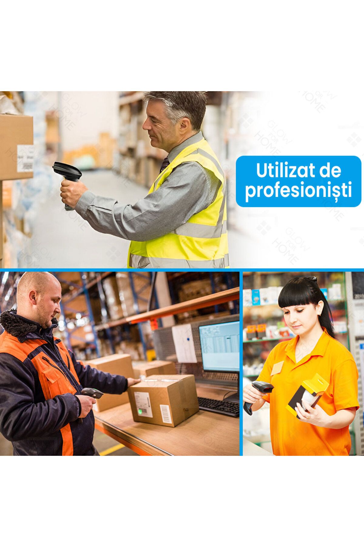 GlowforHome-Wireless laser barcode reader, GlowforHome, 1D/2D/QR/EAN-13, Bluetooth, 100m wifi 6
