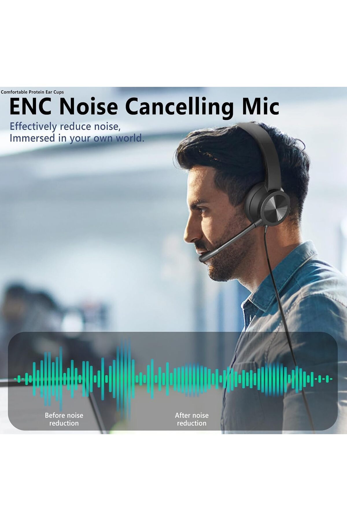 scatti-USB Headset with Microphone, Over-Ear Wired Headset with Active Noise Cancellation and 330° Rotatab 7