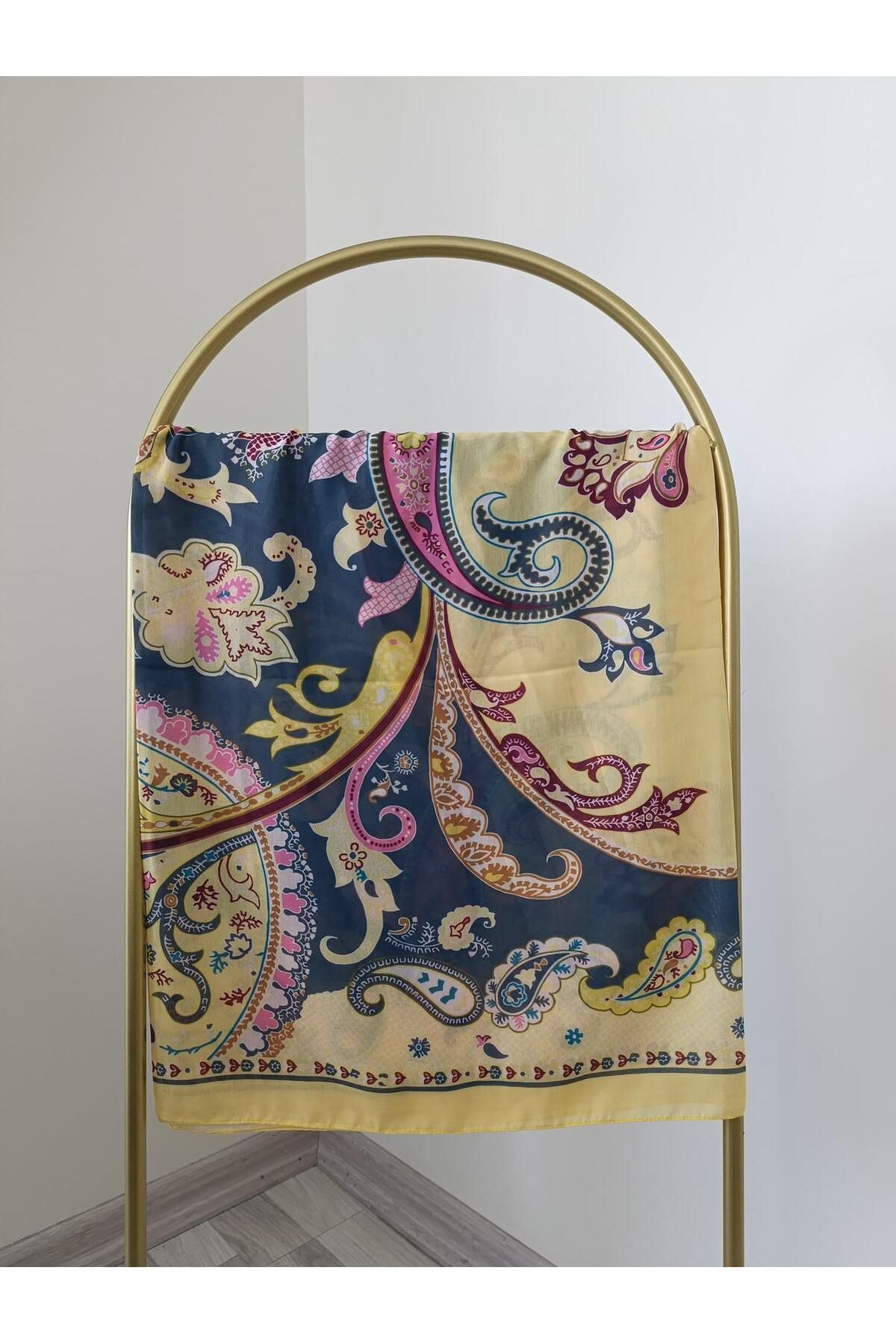 Shawl Passion-Retro Pattern Poly Yellow Shawl 3