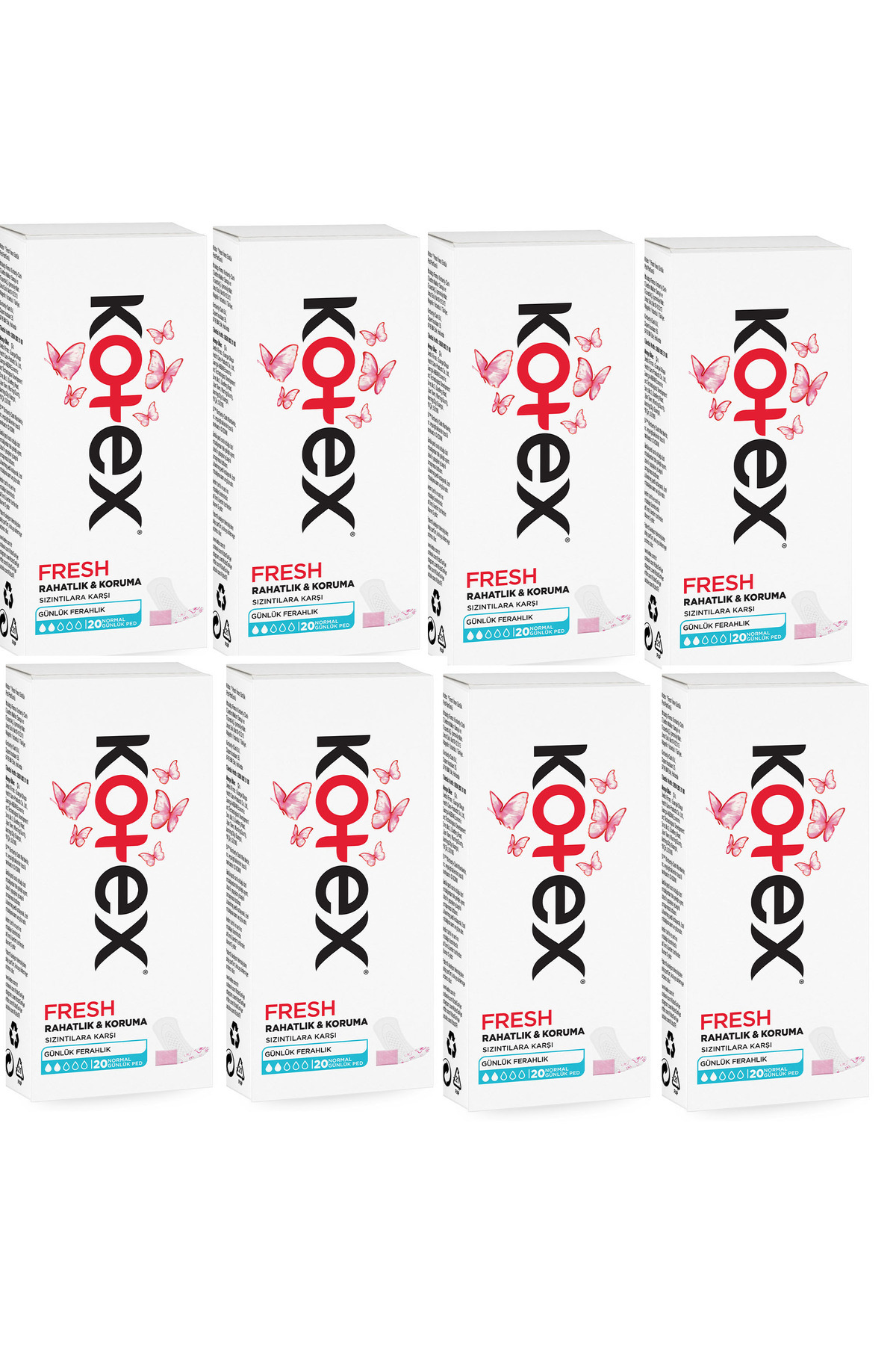 Kotex Günlük Ped Fresh Parfümsüz 20'li - 8 Paket