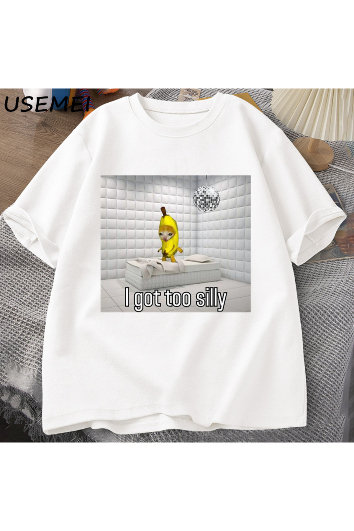There's Too Stupid T Shirt Wake-Up Law Stupid Crying Banana Sad Cat Breast T-shirt Men Funny 2996