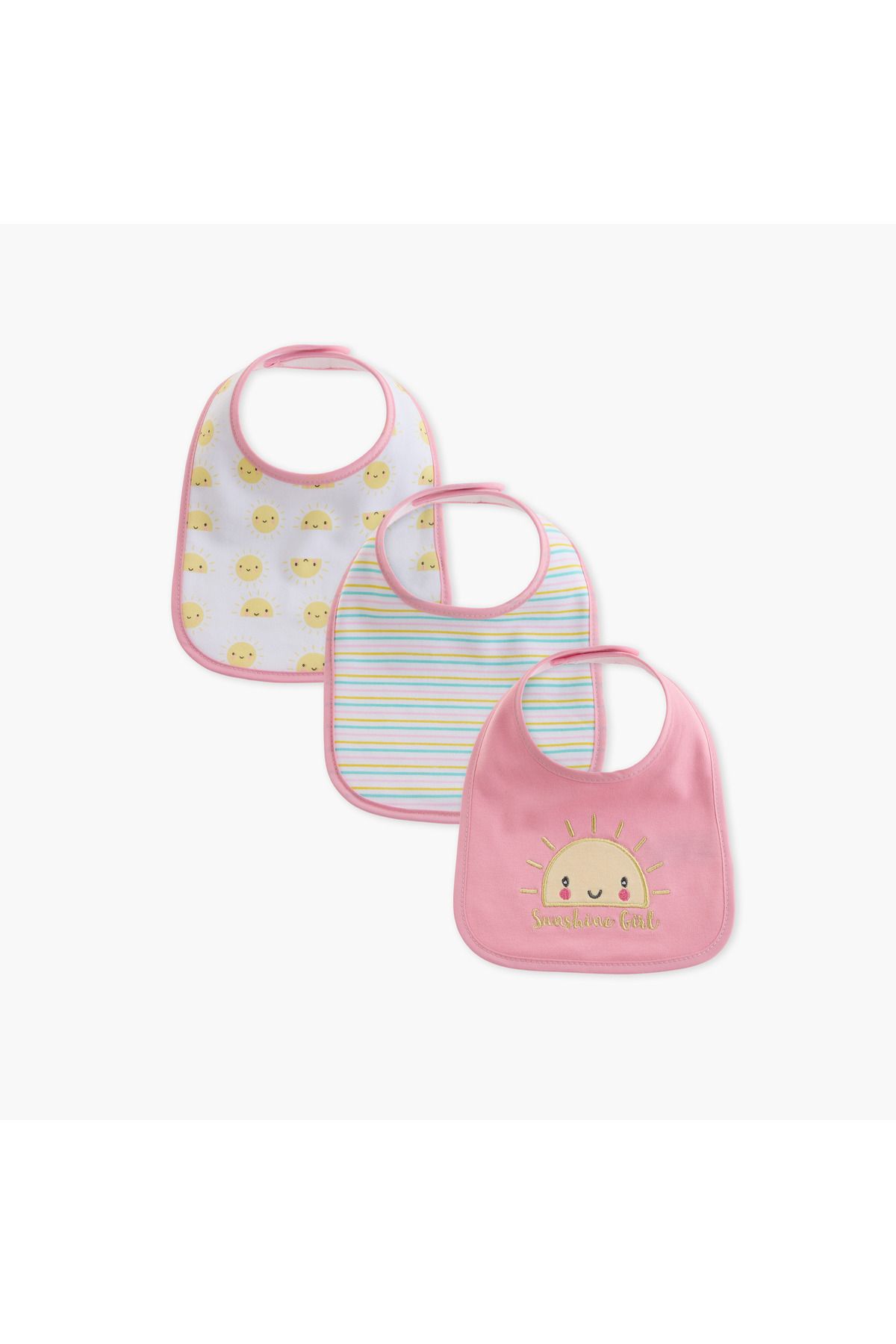 Juniors-Sunshine Print Bib with Hook and Loop Closure - Set of 3 1