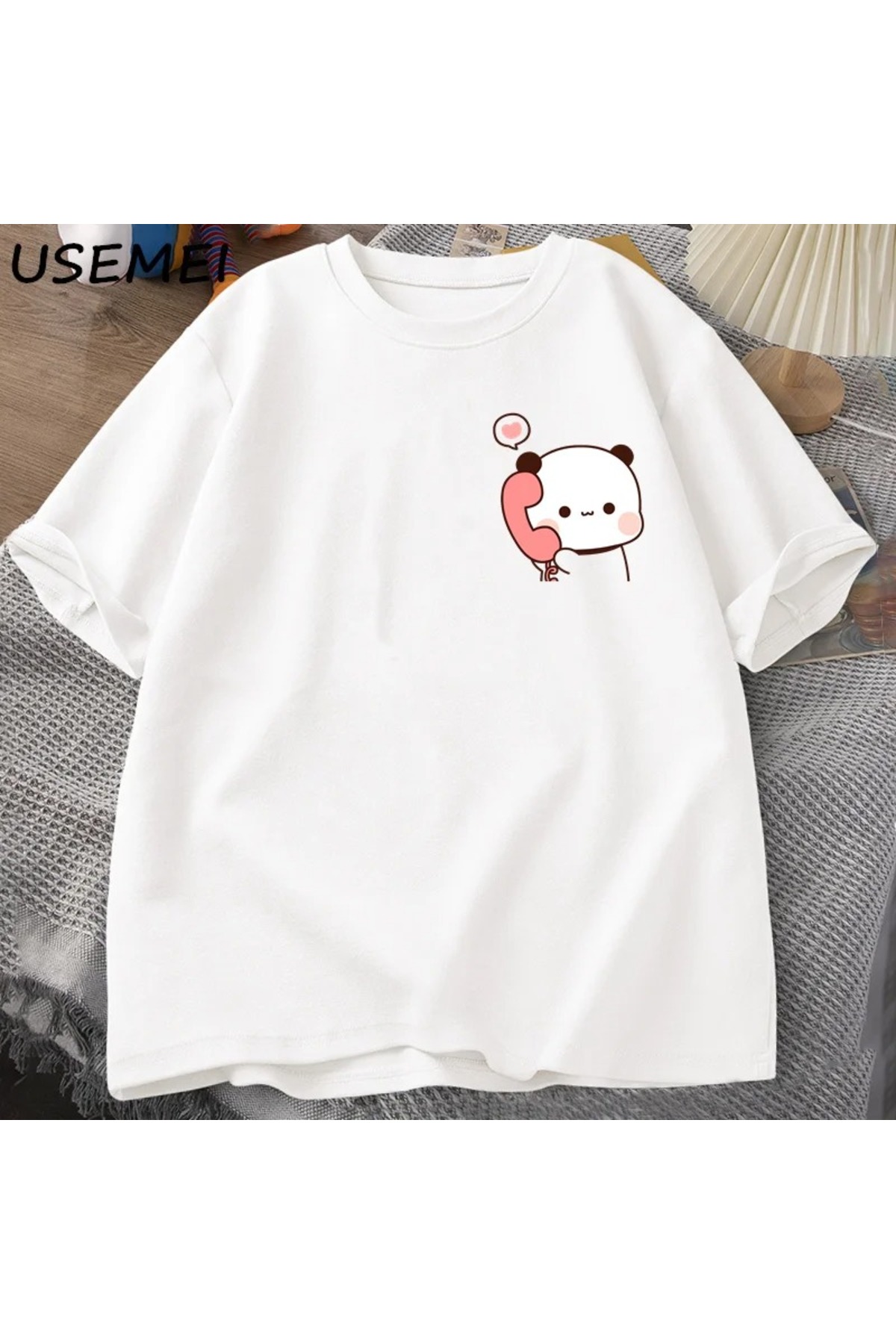 Dudu Bubu T Shirt Women Men Couple Funny T Shirt Cute Panda Bear T-Shirt Summer O Neck Men 2848