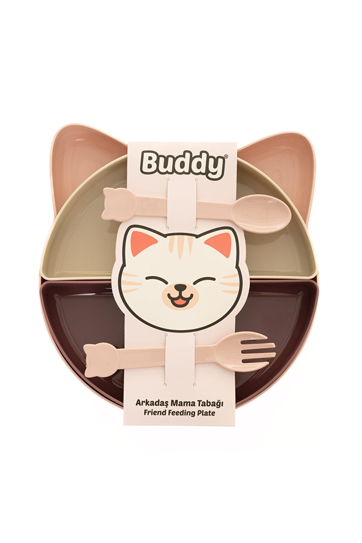 KUT FLY Buddy Mama Tabağı - 7 Parça Pembe-Mor-Beyaz